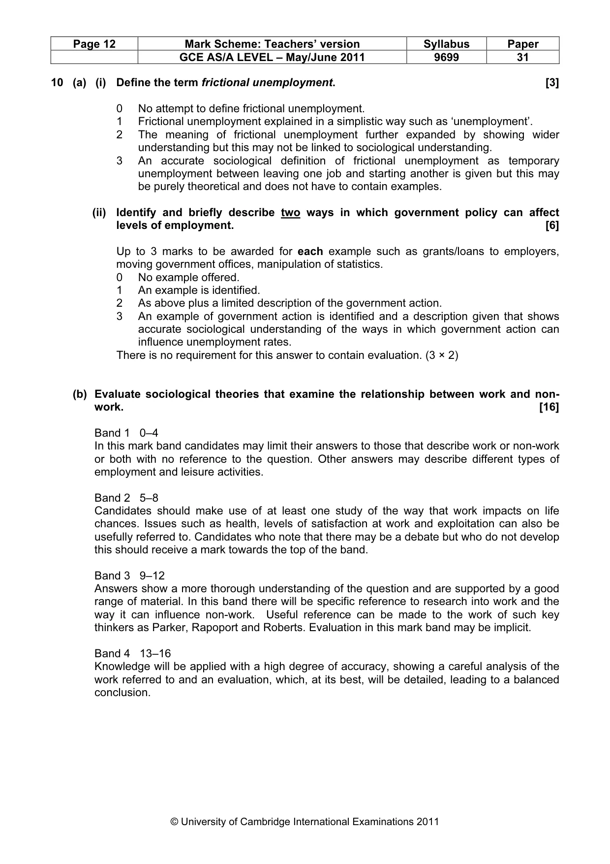 Mark scheme, page 12 of 14