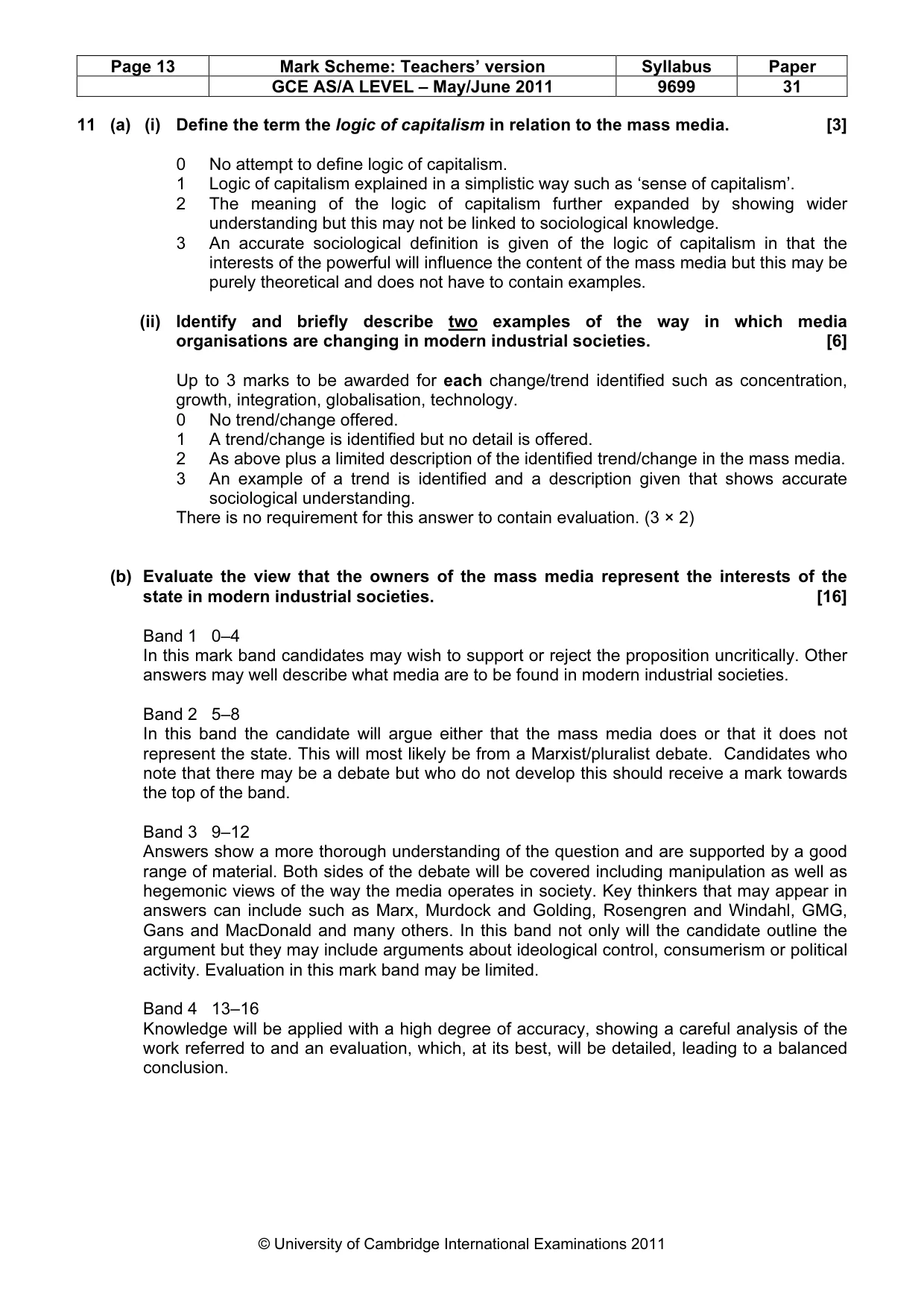 Mark scheme, page 13 of 14
