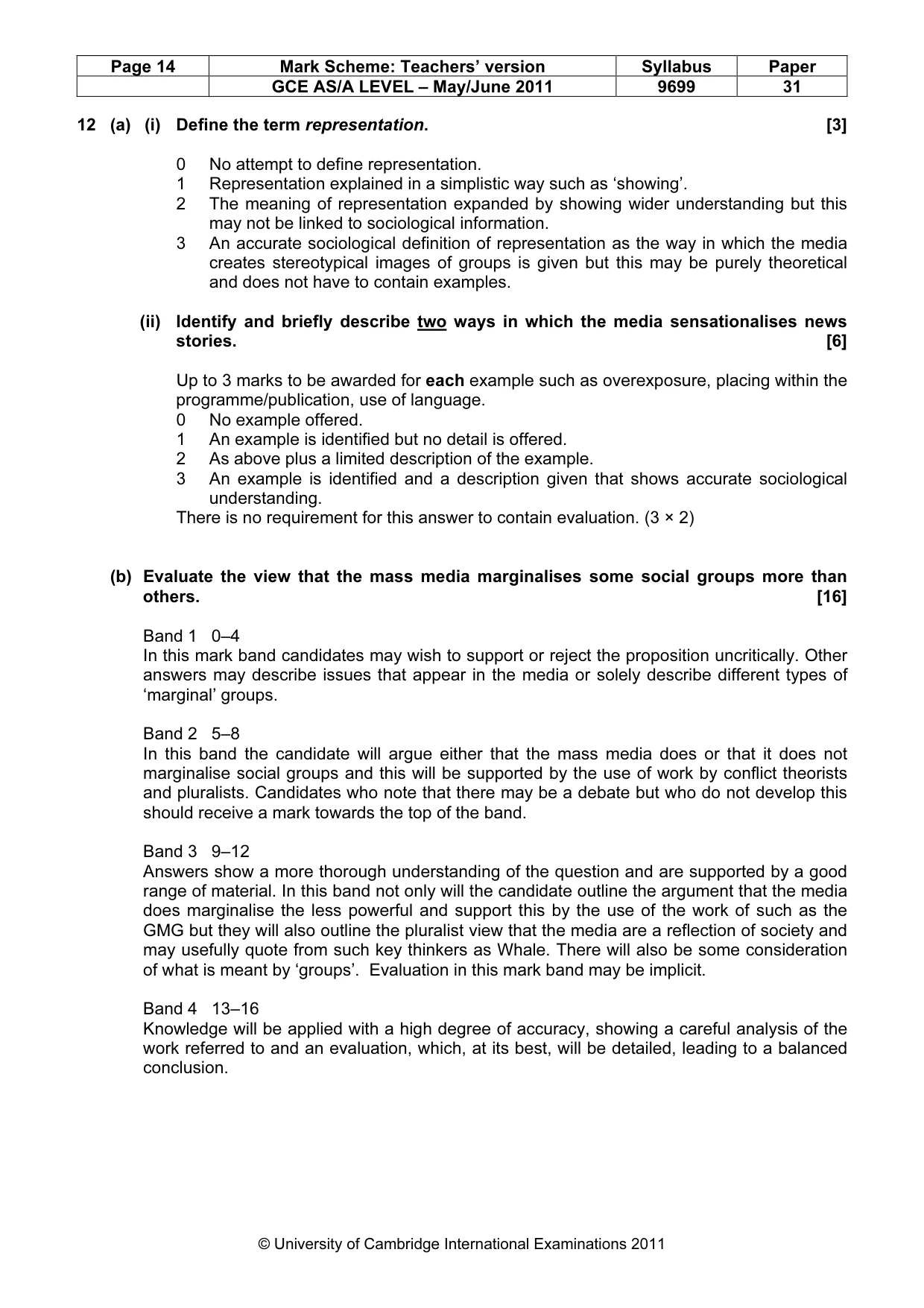 Mark scheme, page 14 of 14