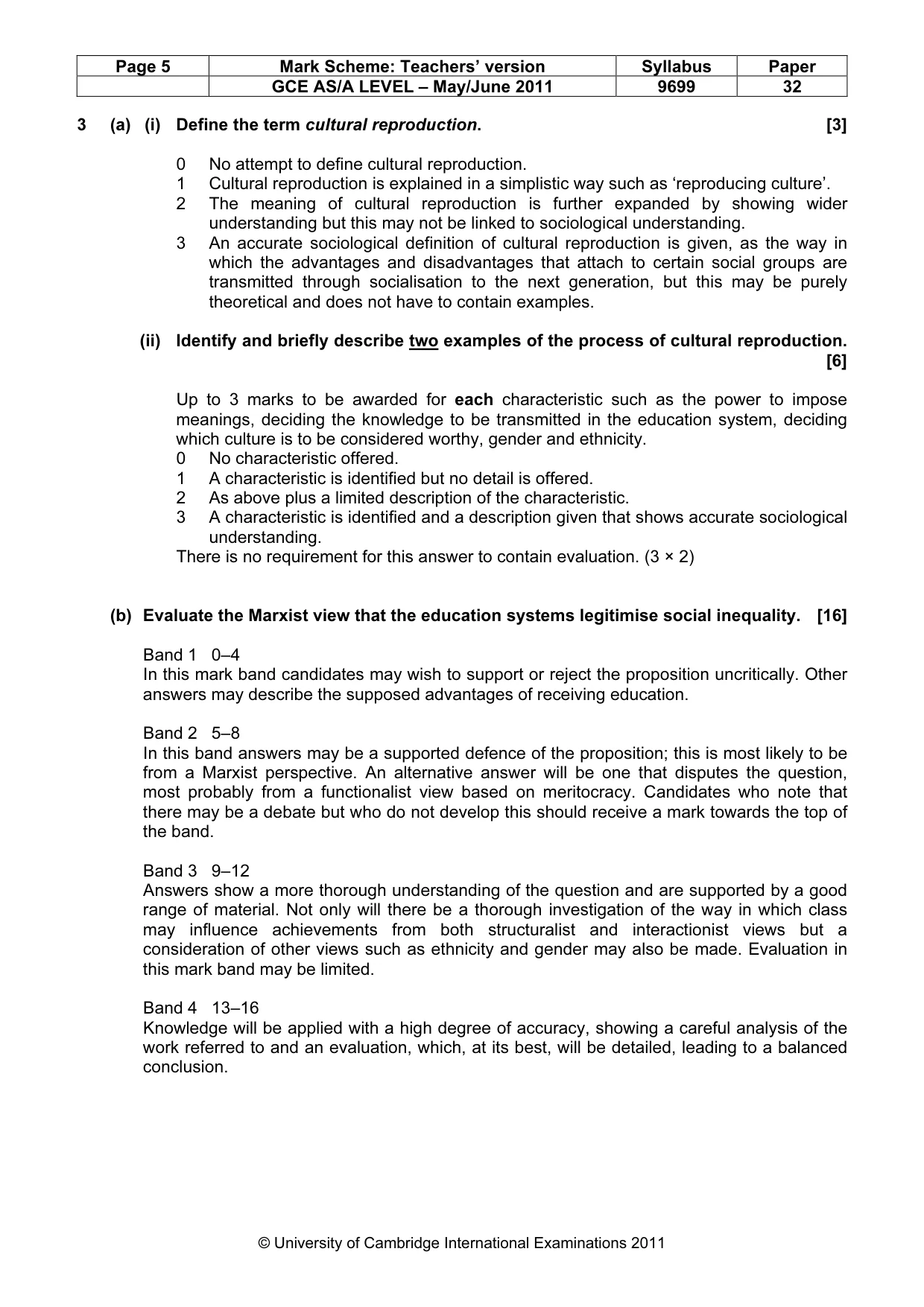 Mark scheme, page 5 of 14