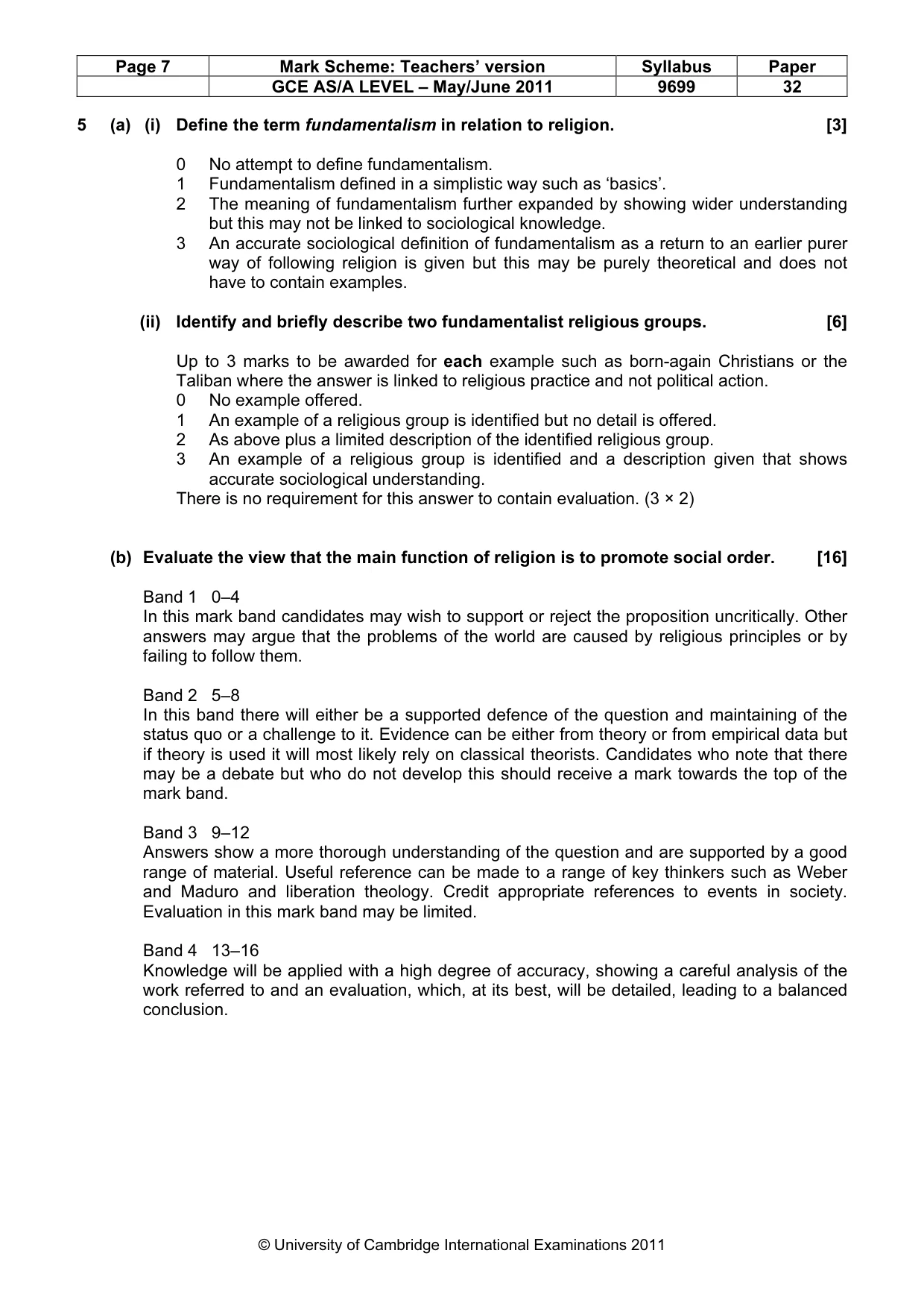 Mark scheme, page 7 of 14
