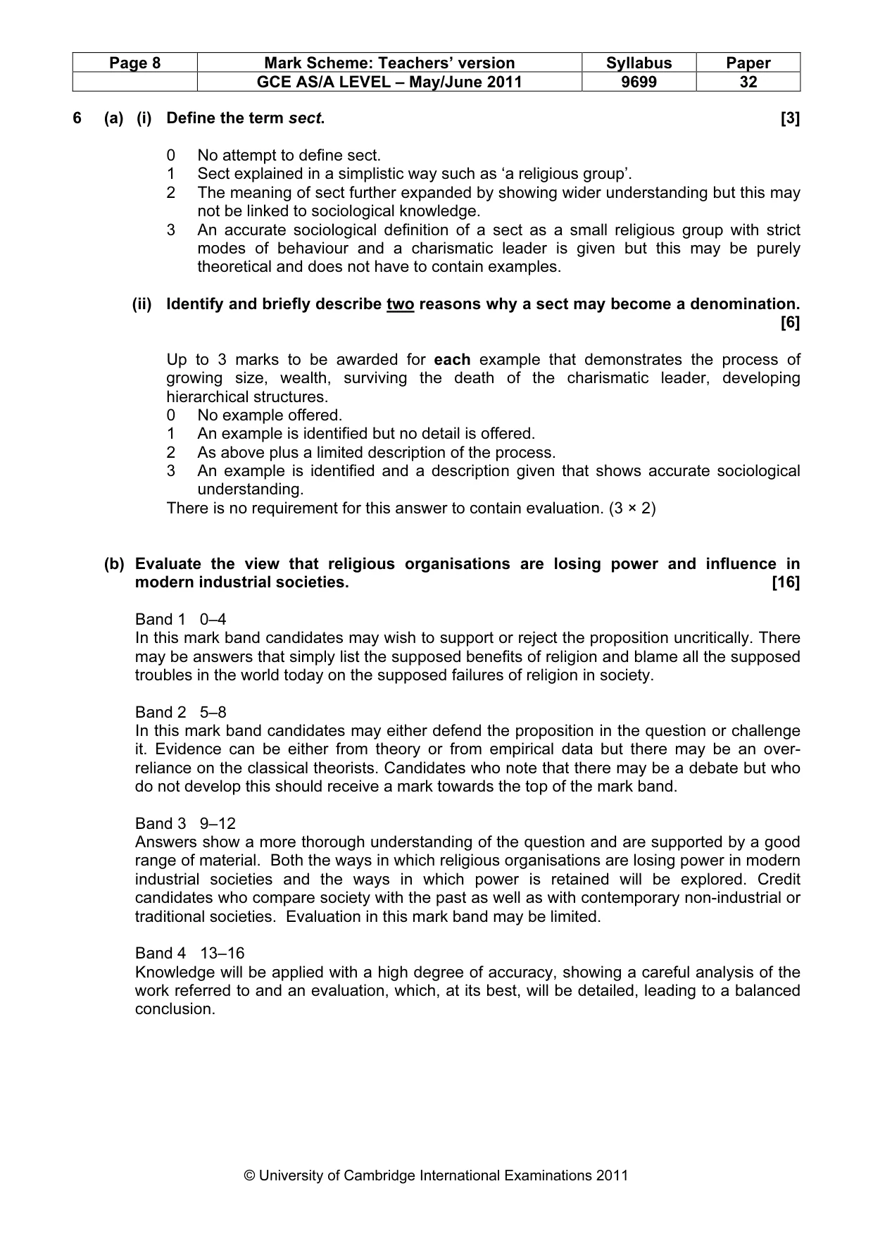 Mark scheme, page 8 of 14