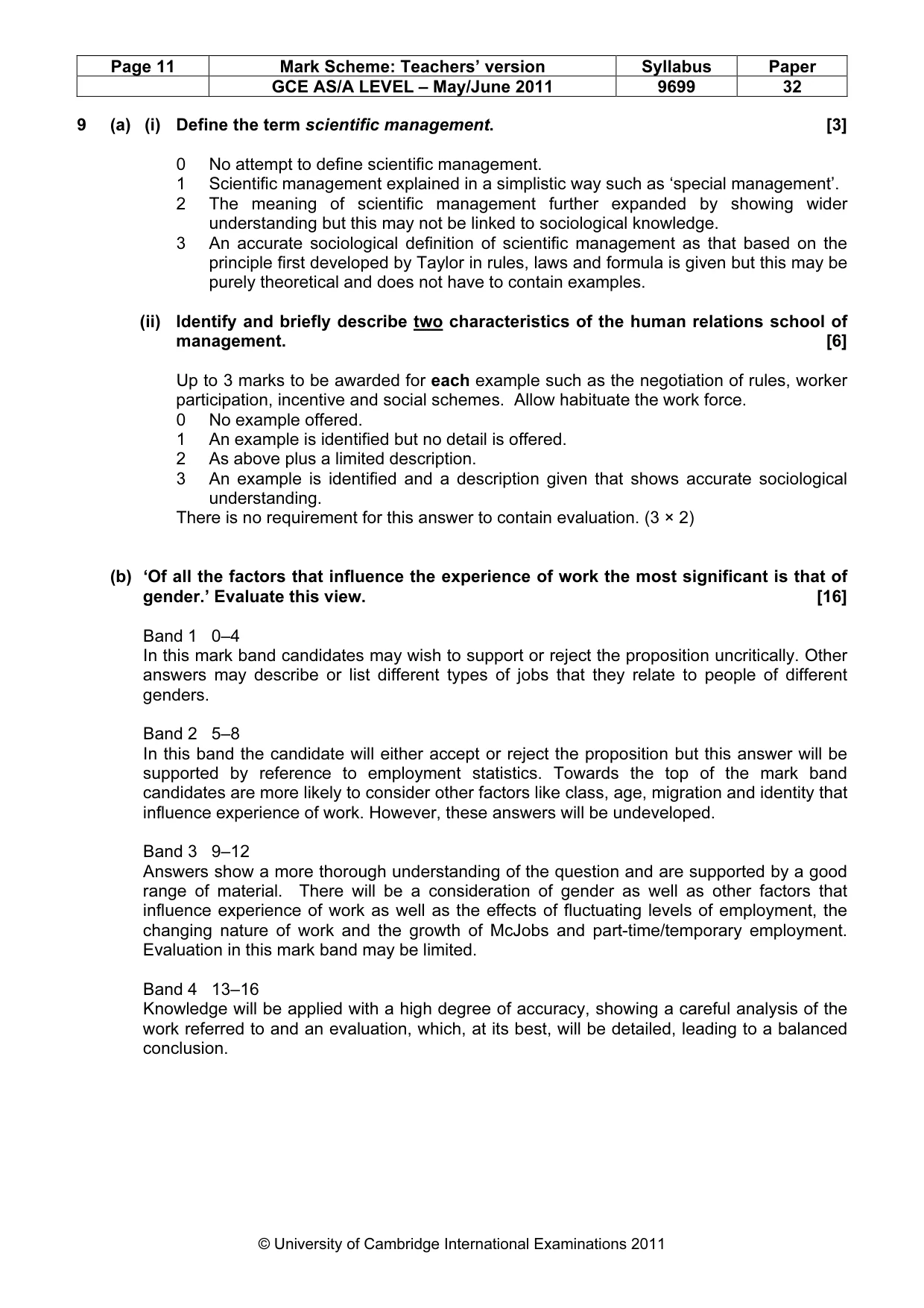 Mark scheme, page 11 of 14