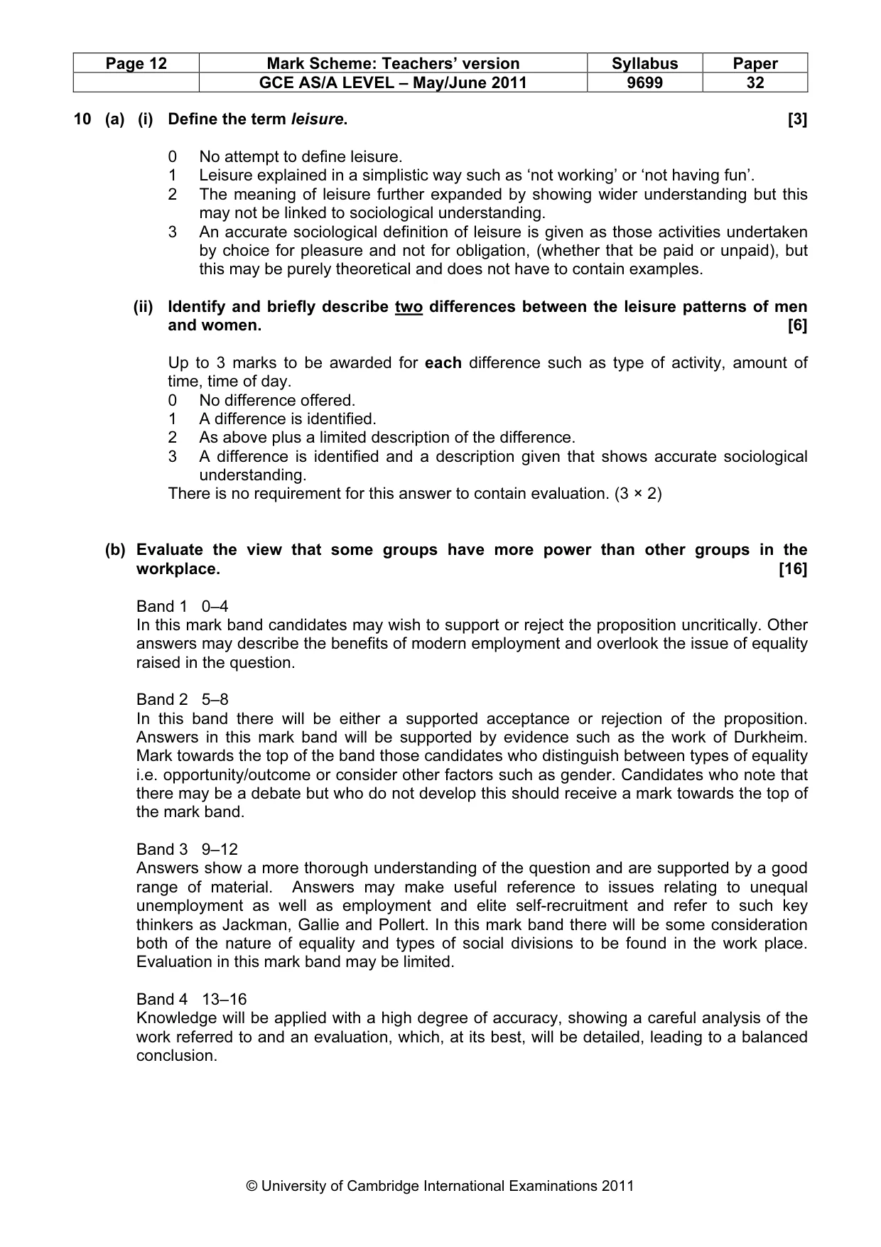 Mark scheme, page 12 of 14