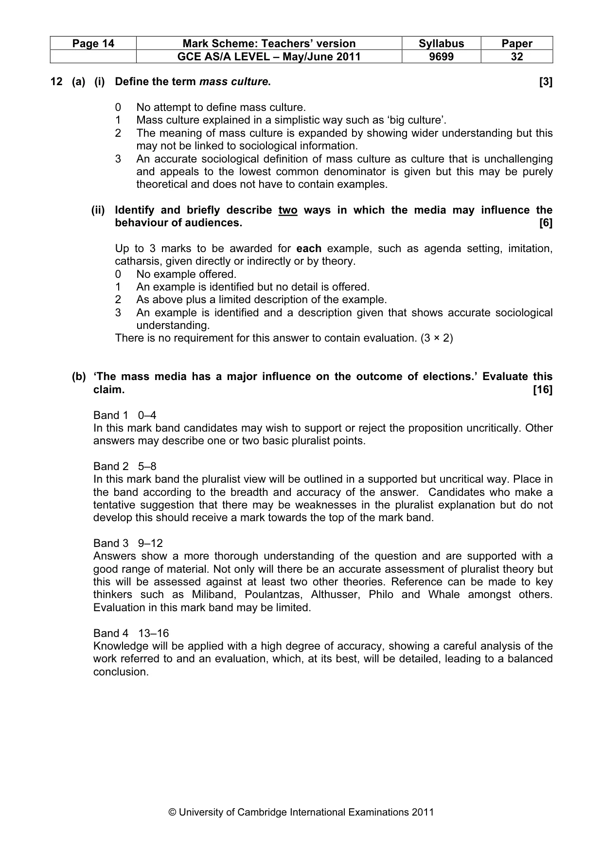 Mark scheme, page 14 of 14