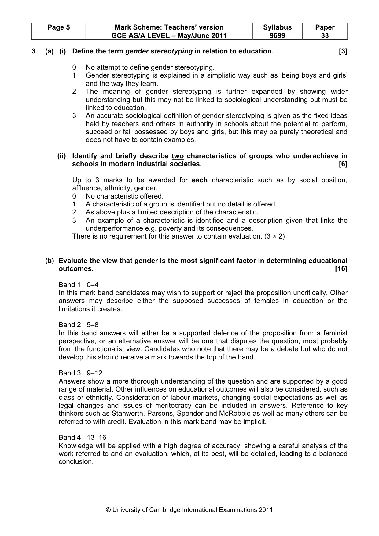 Mark scheme, page 5 of 14