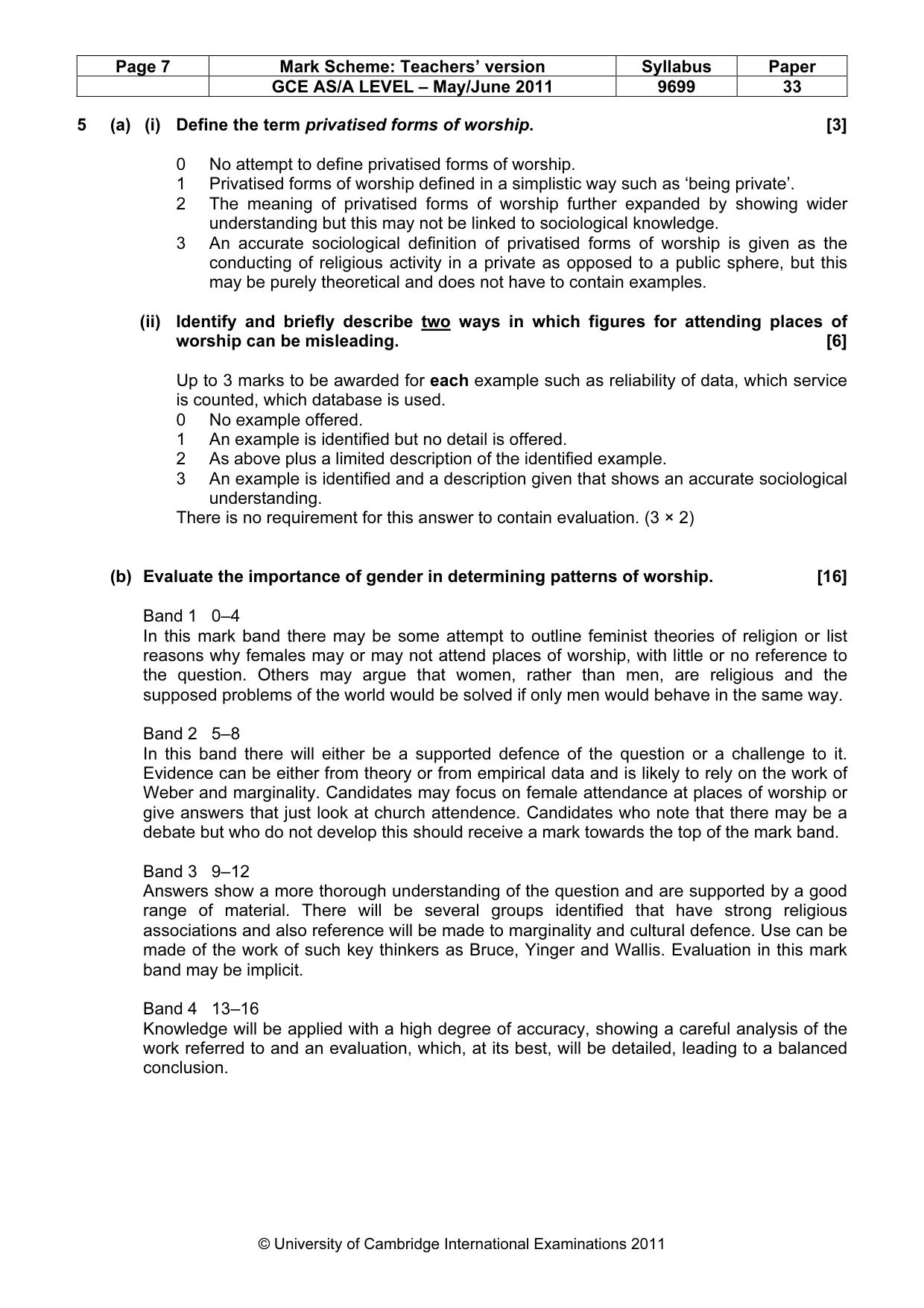 Mark scheme, page 7 of 14
