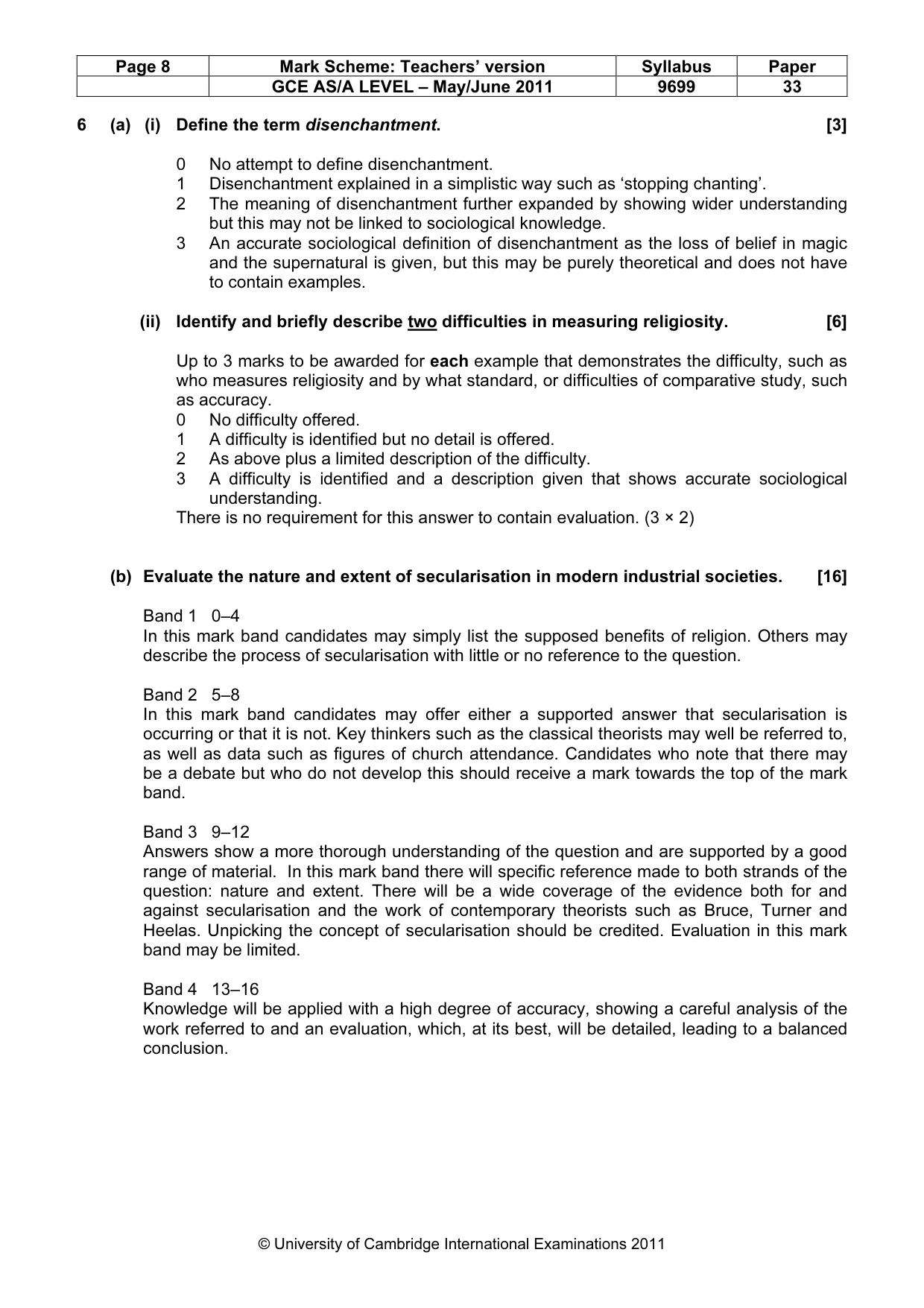 Mark scheme, page 8 of 14