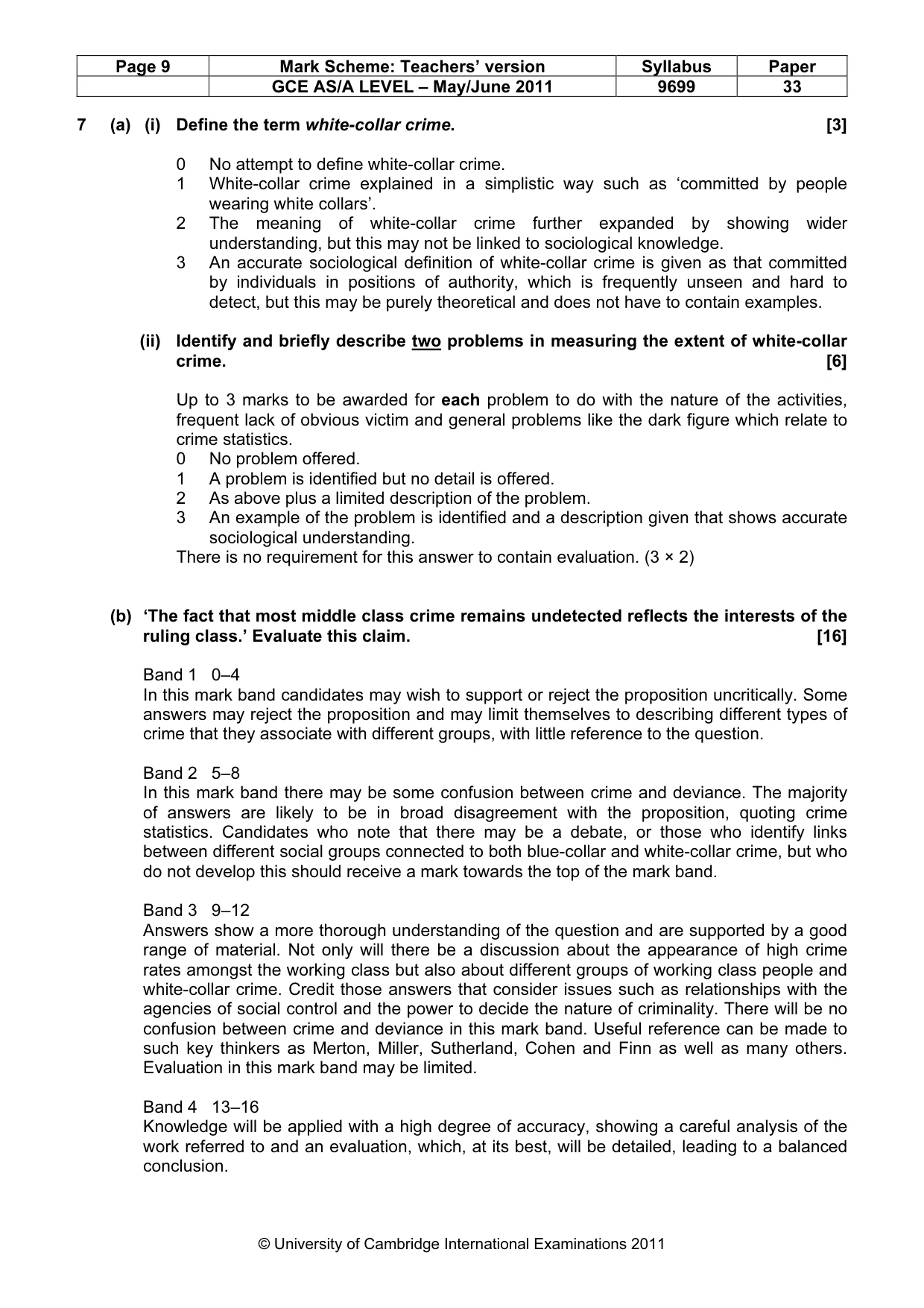 Mark scheme, page 9 of 14