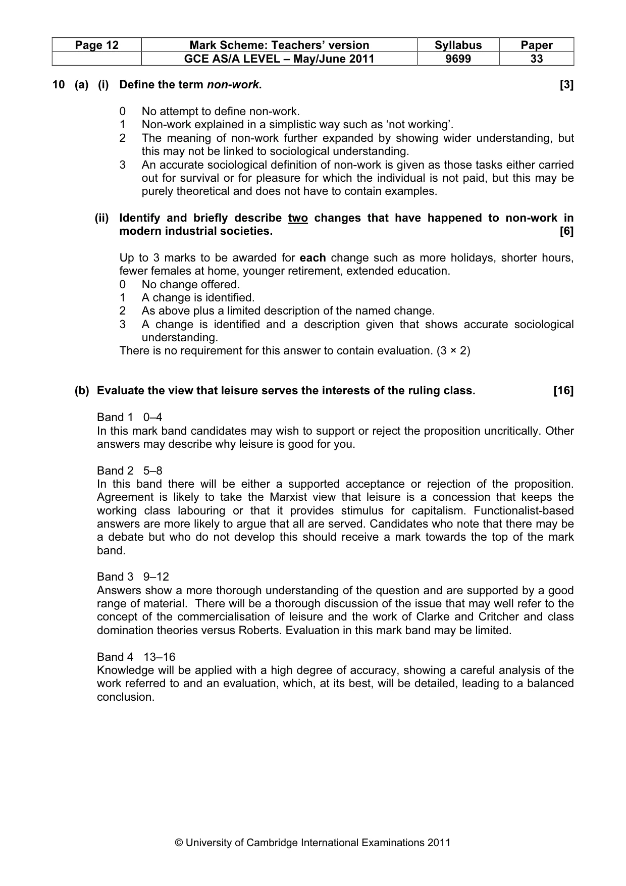 Mark scheme, page 12 of 14