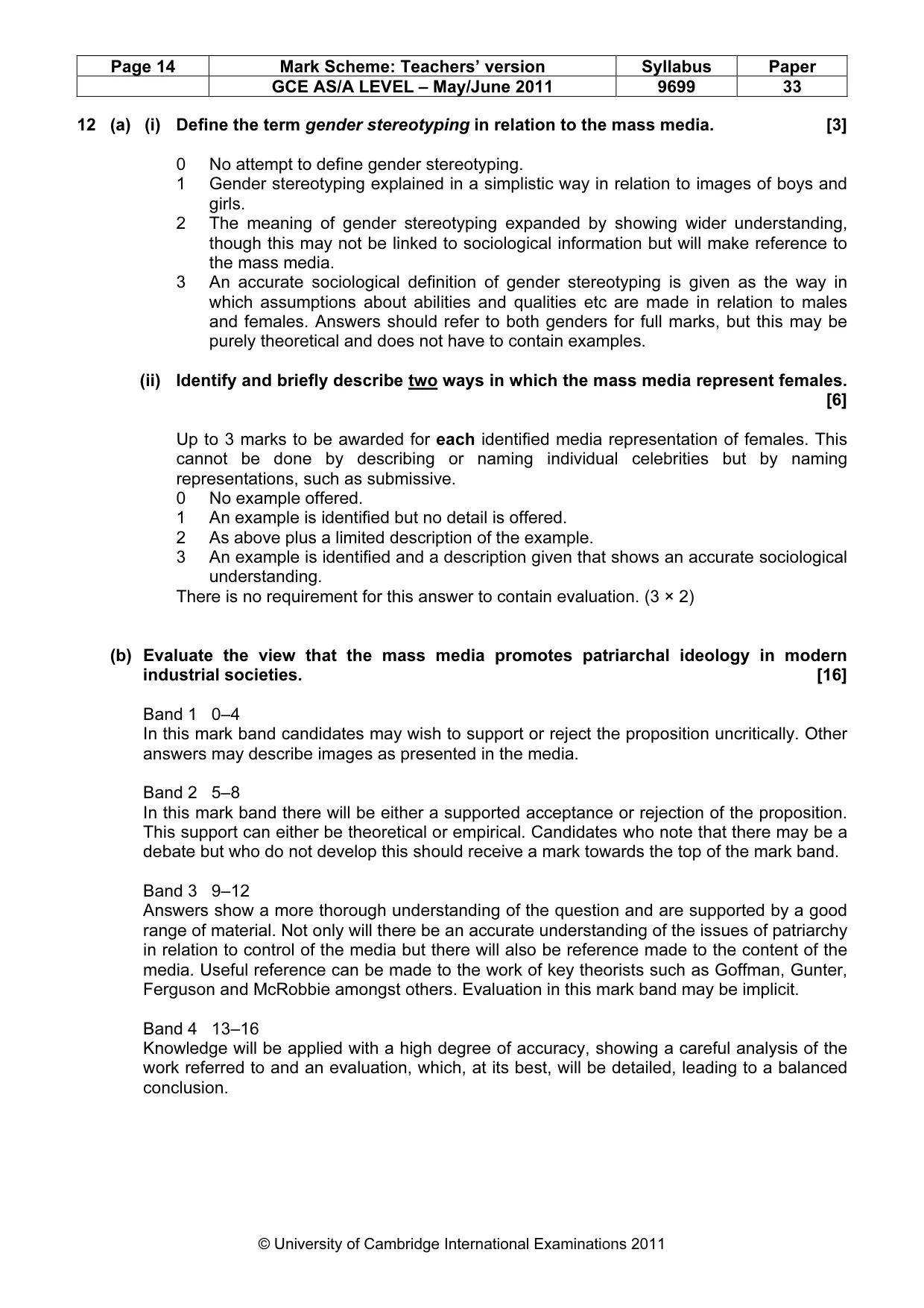 Mark scheme, page 14 of 14