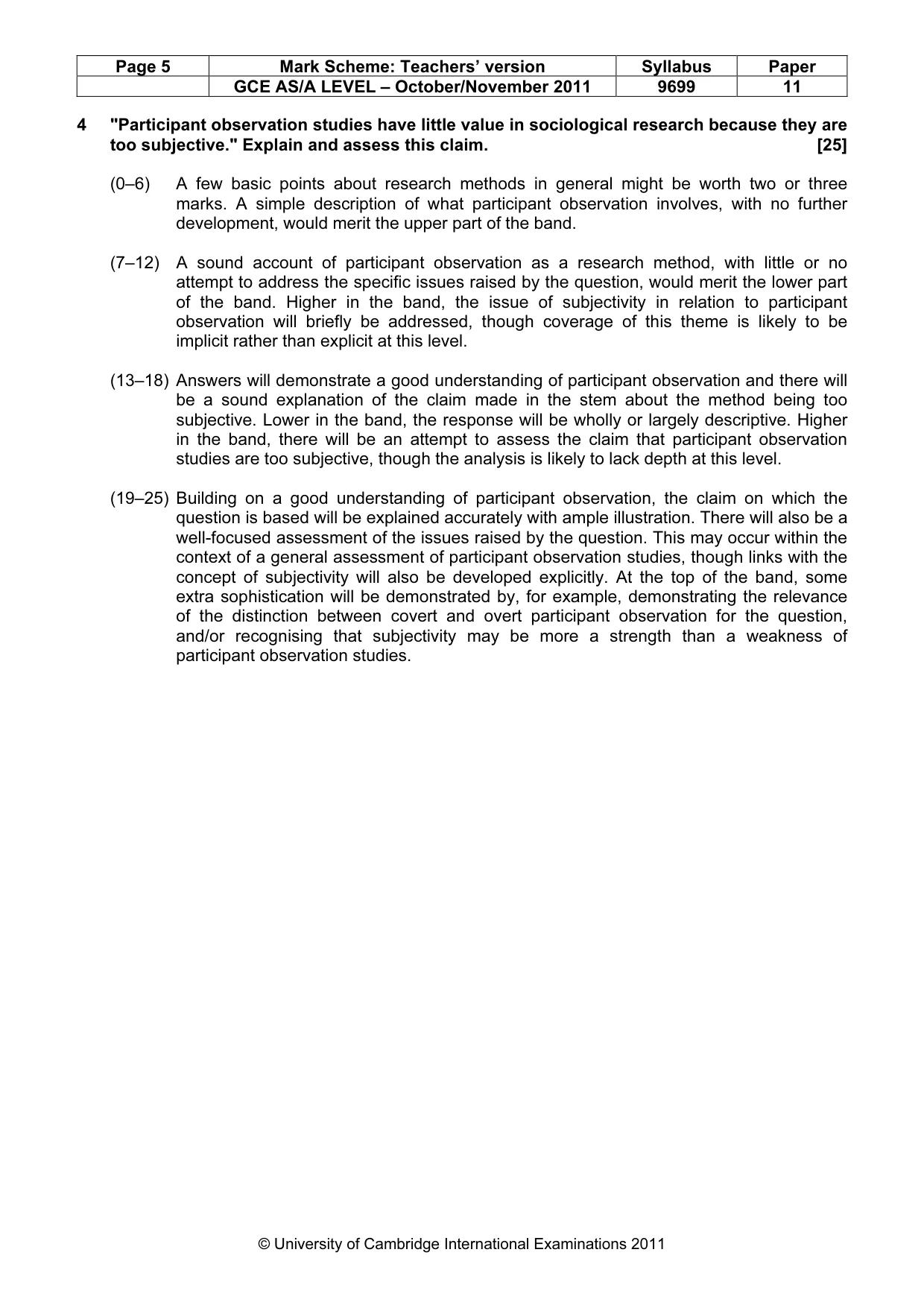 Mark scheme, page 5 of 7