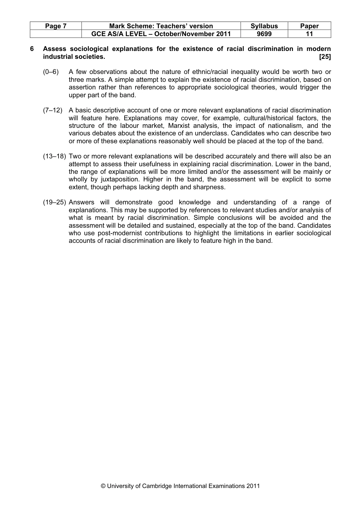 Mark scheme, page 7 of 7