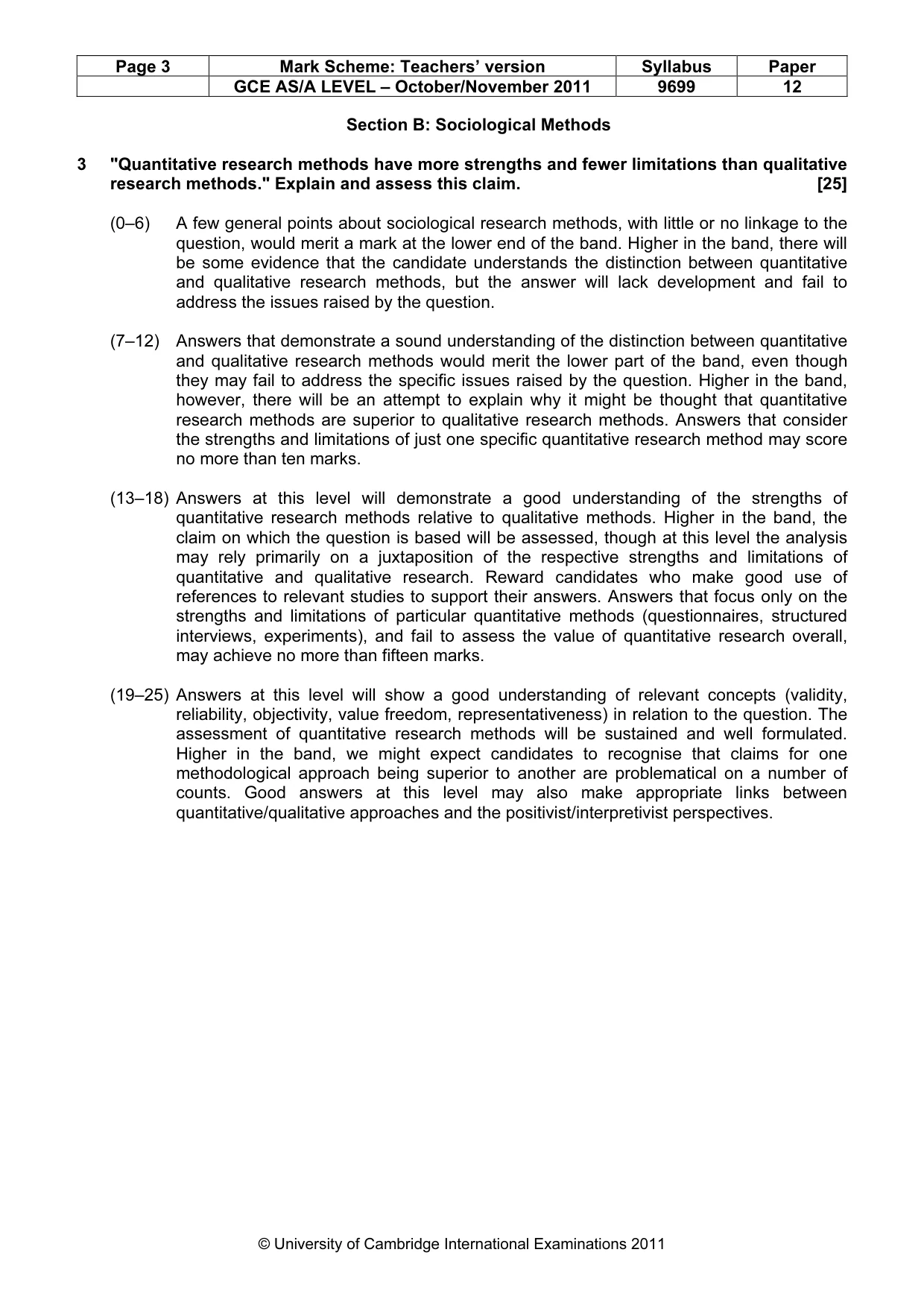 Mark scheme, page 3 of 5