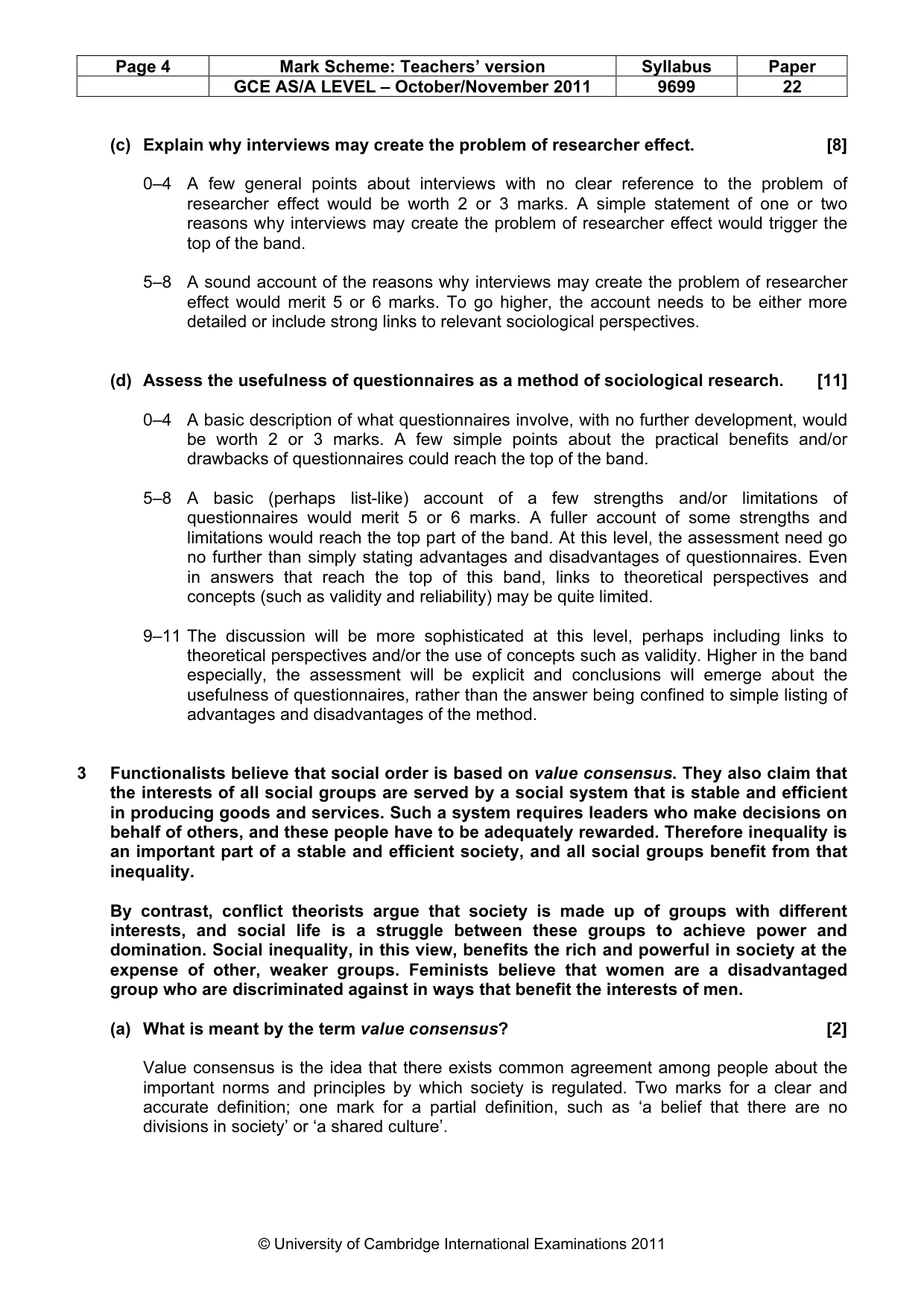 Mark scheme, page 4 of 5