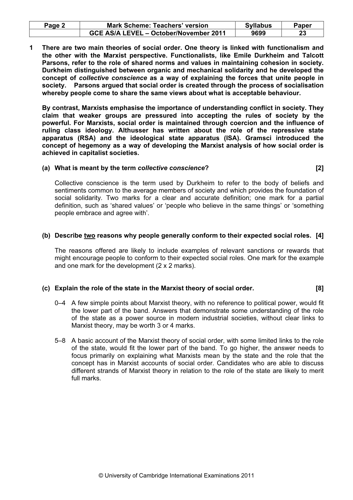 Mark scheme, page 2 of 6