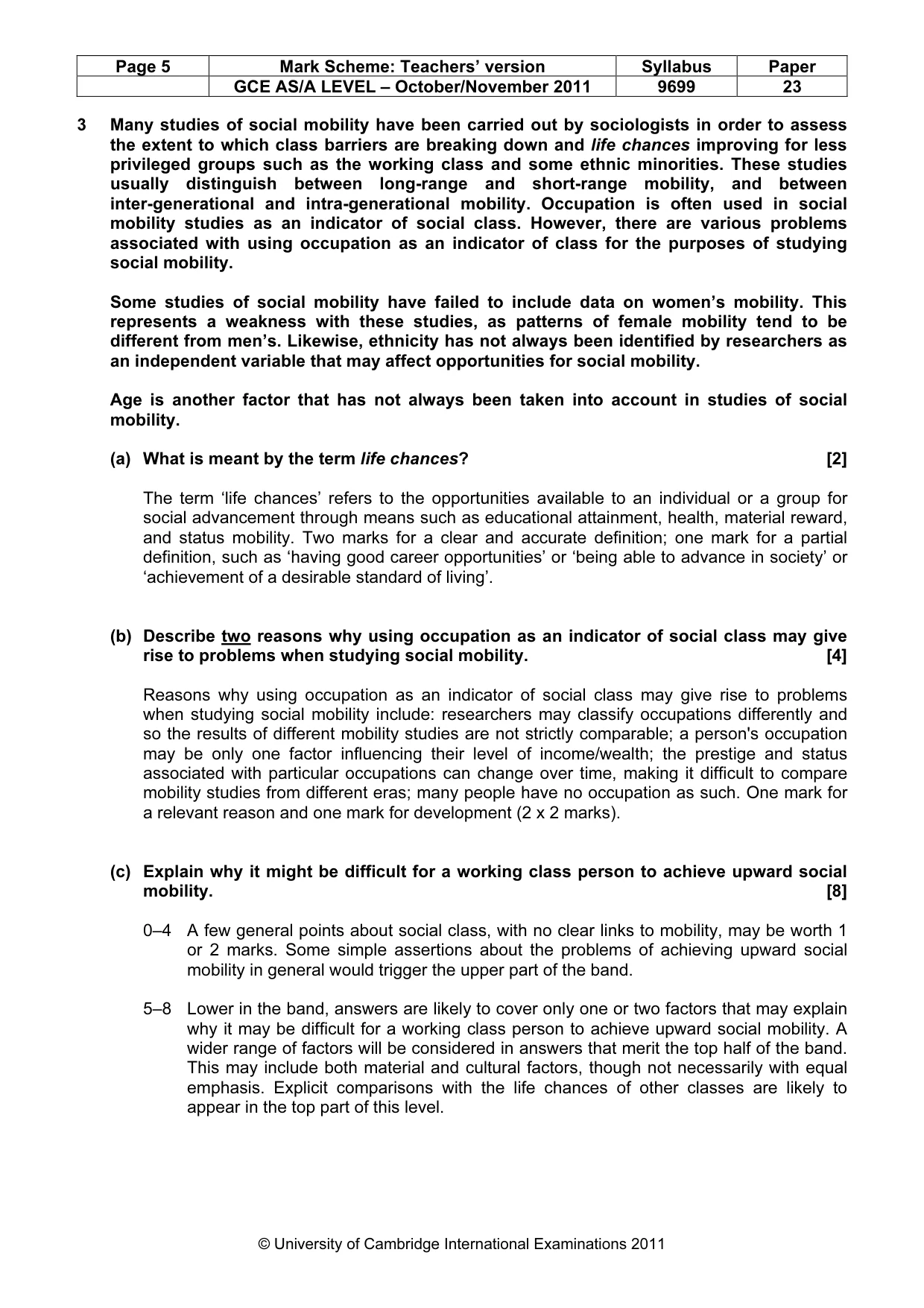 Mark scheme, page 5 of 6