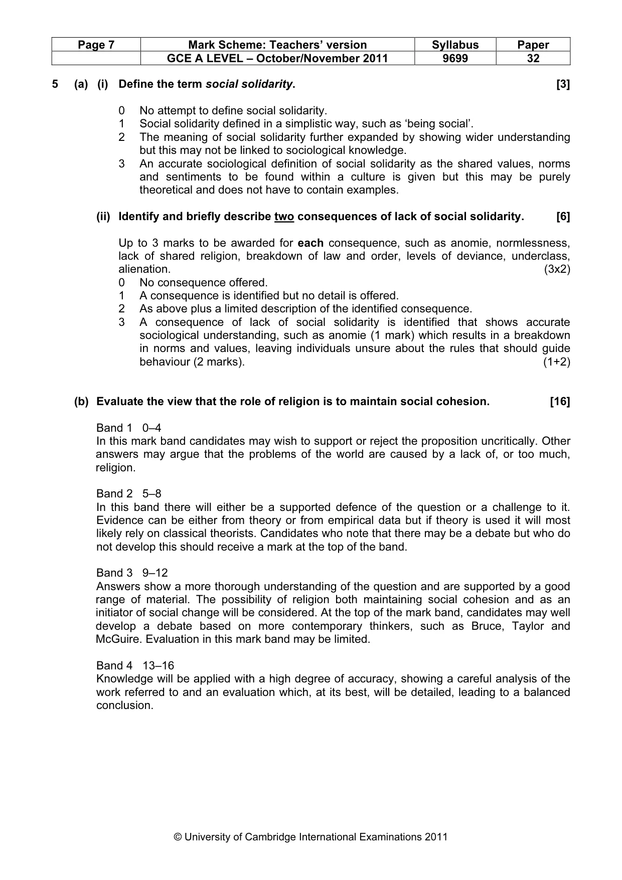 Mark scheme, page 7 of 14