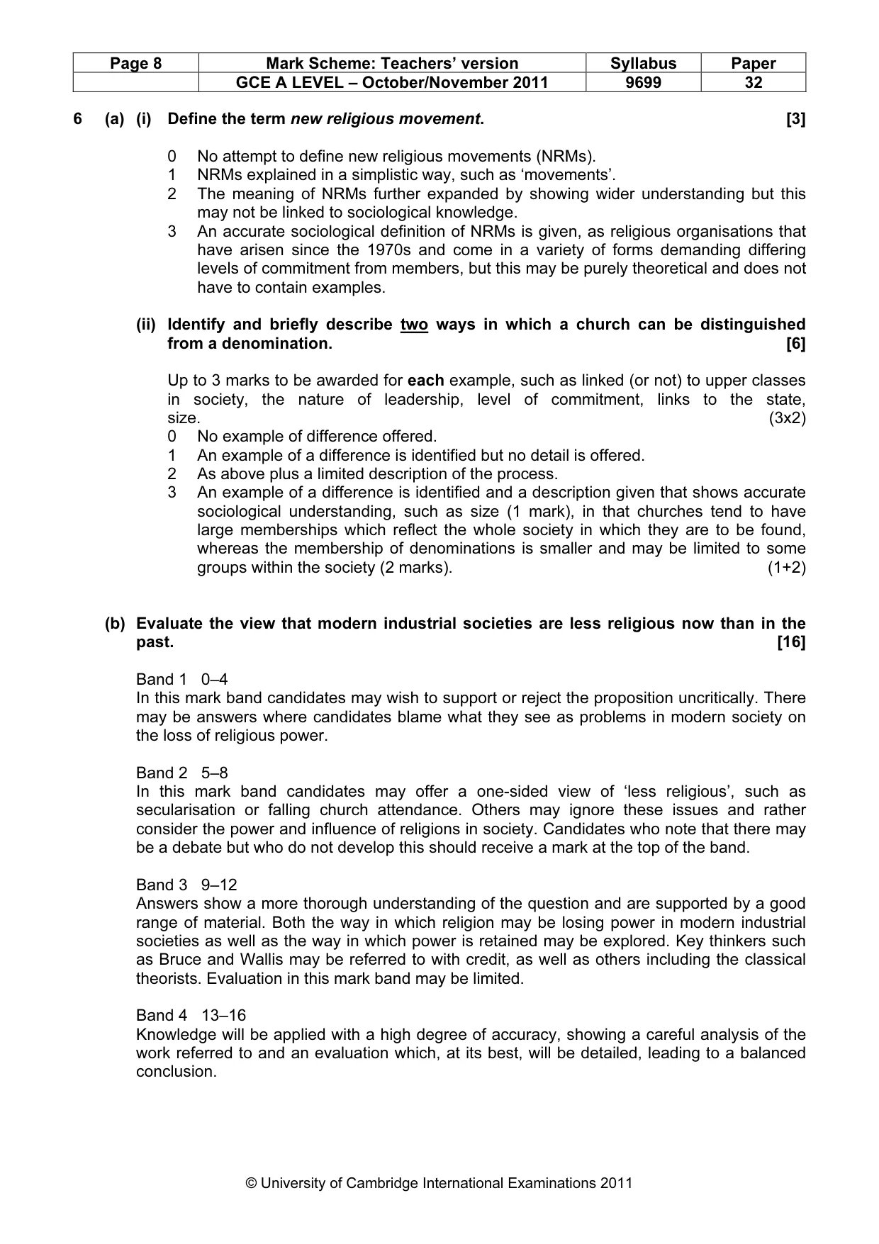 Mark scheme, page 8 of 14