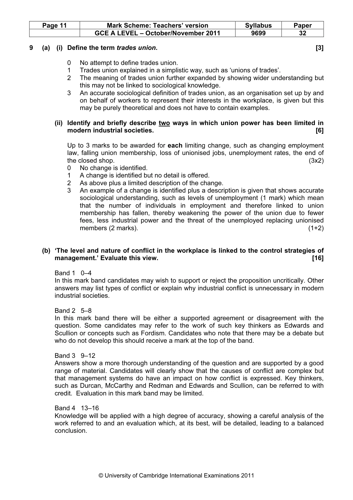 Mark scheme, page 11 of 14