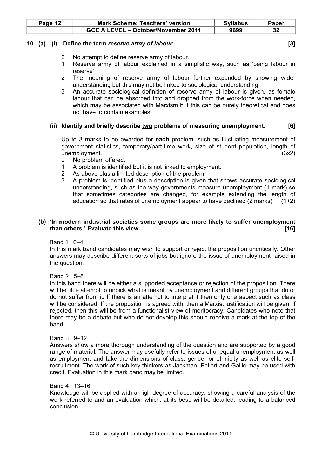 Mark scheme, page 12 of 14