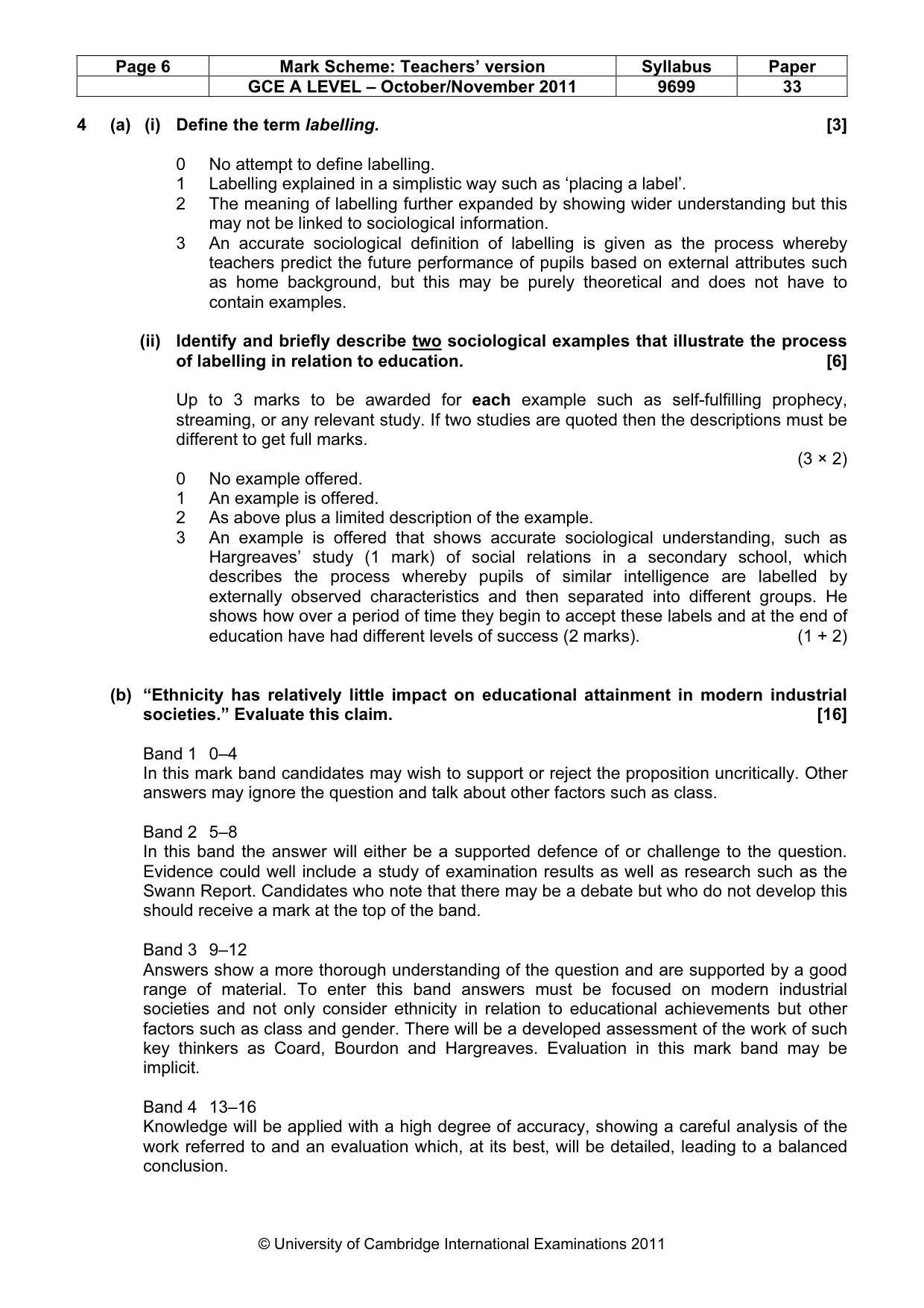Mark scheme, page 6 of 14
