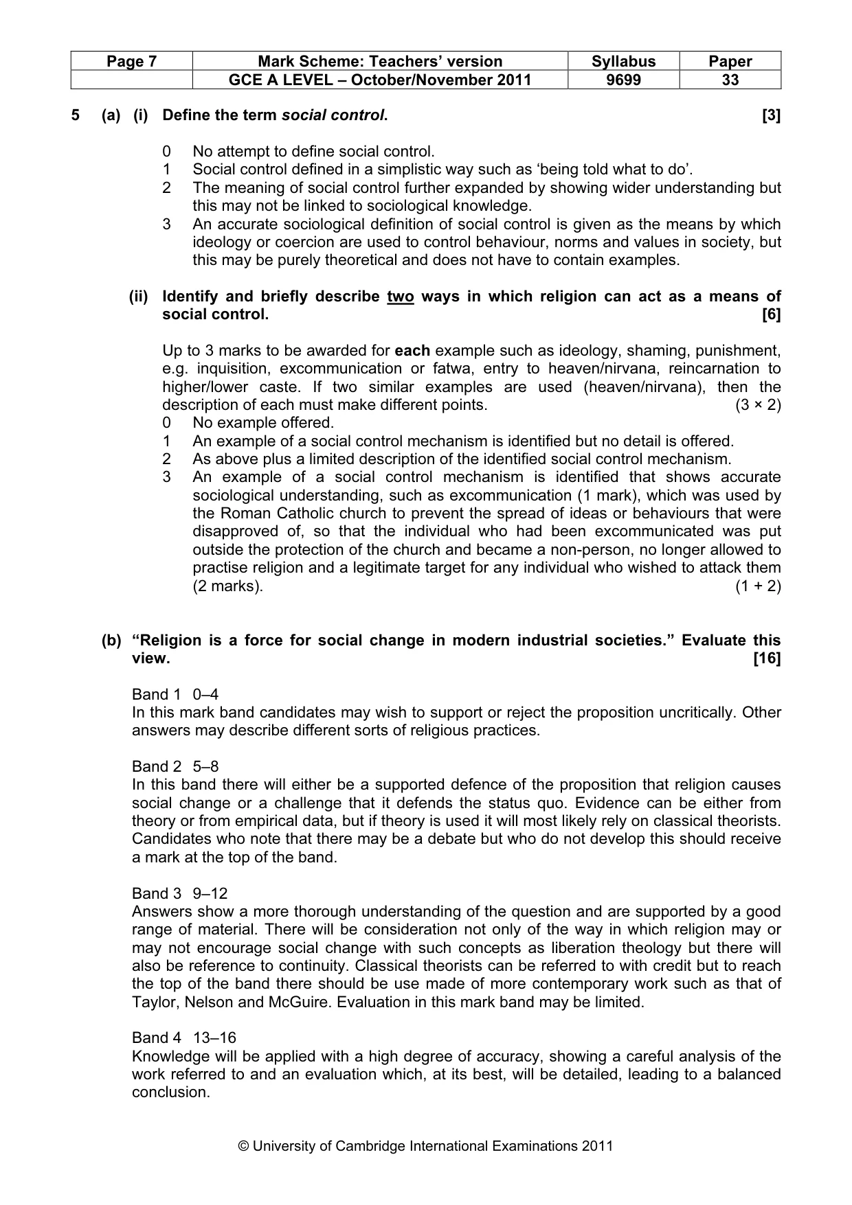 Mark scheme, page 7 of 14