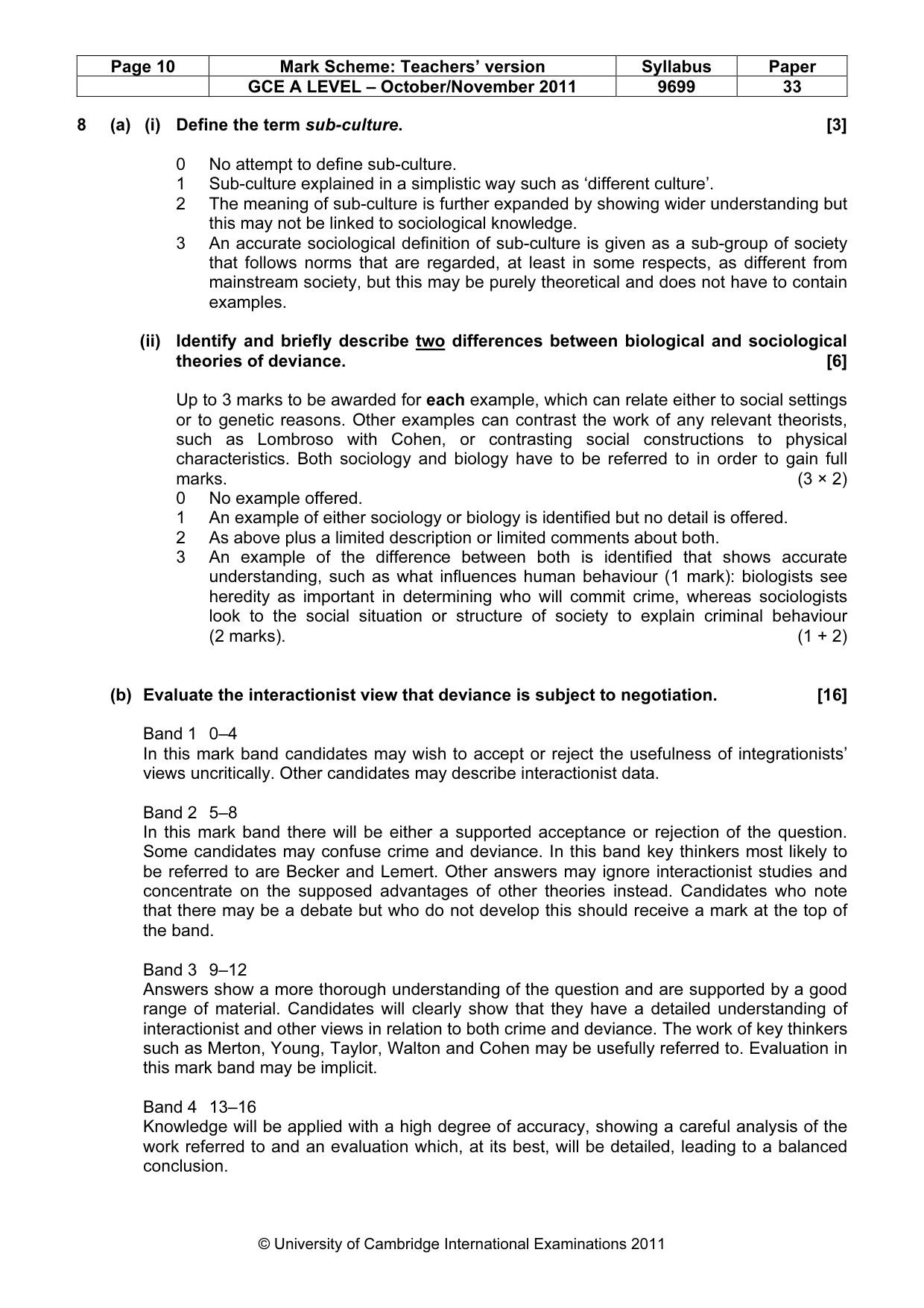 Mark scheme, page 10 of 14