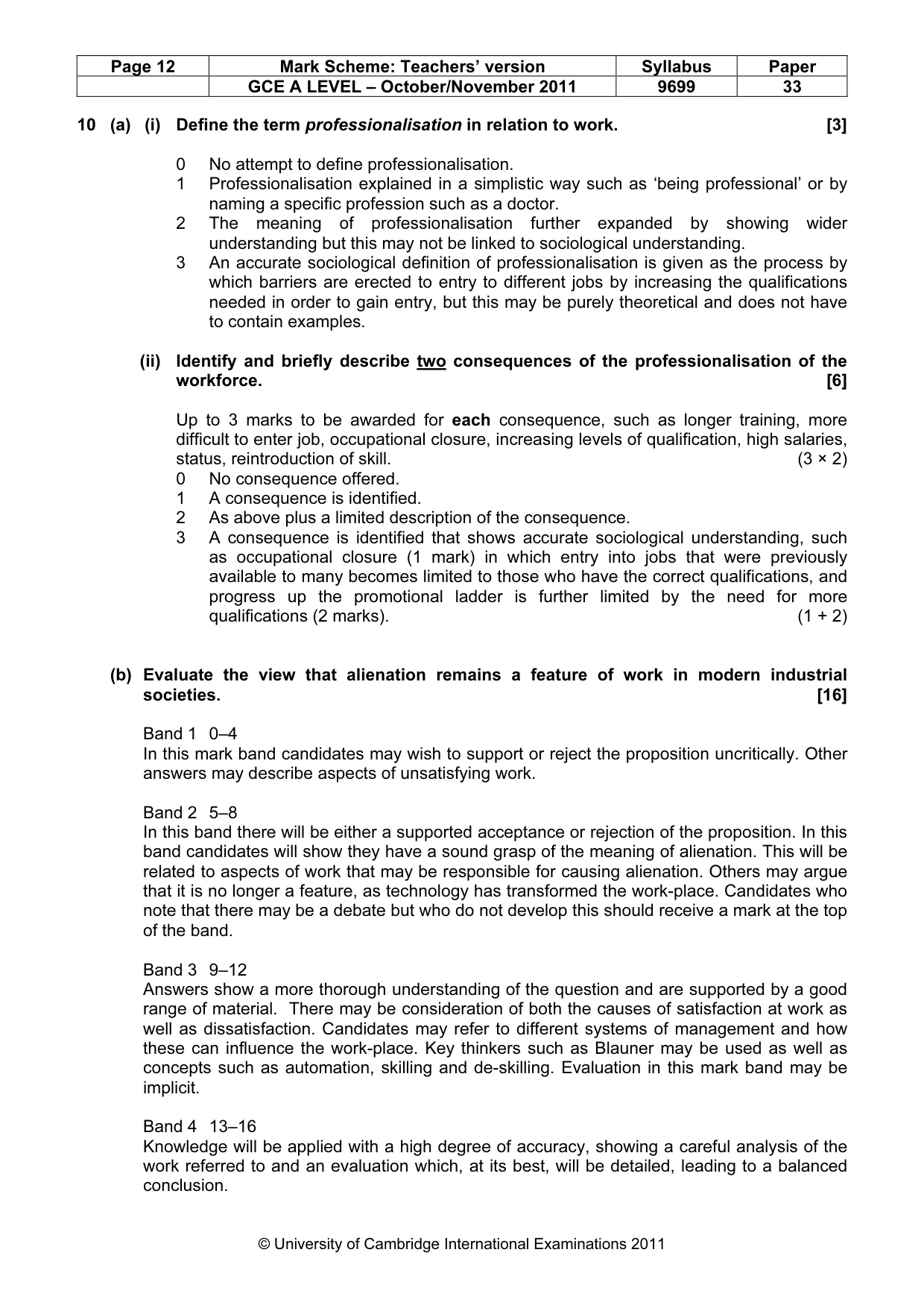Mark scheme, page 12 of 14