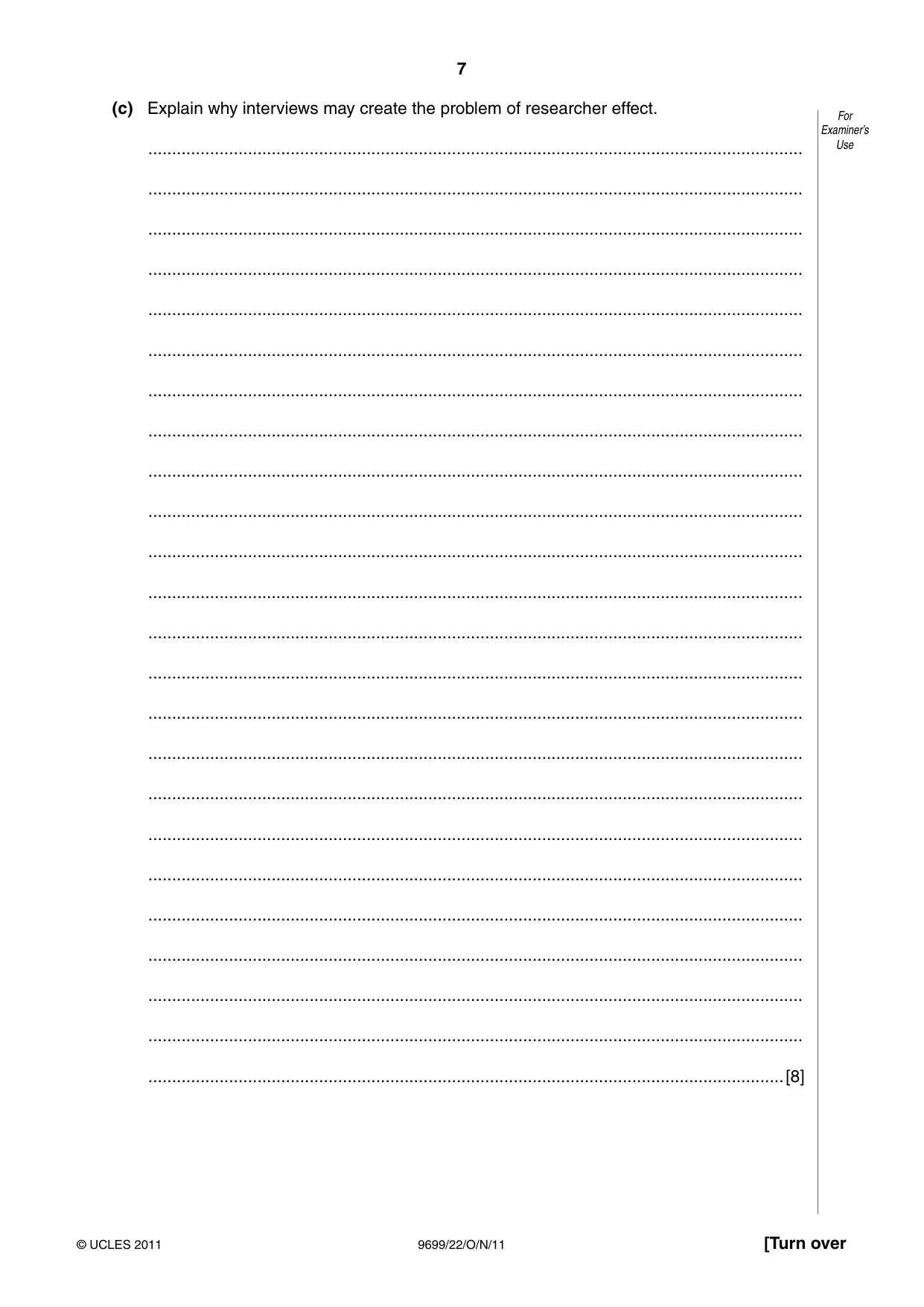 Cambridge A Level Sociology 9699 2011 Oct/Nov Paper 2 · Variant 2 question paper, page 7 of 16