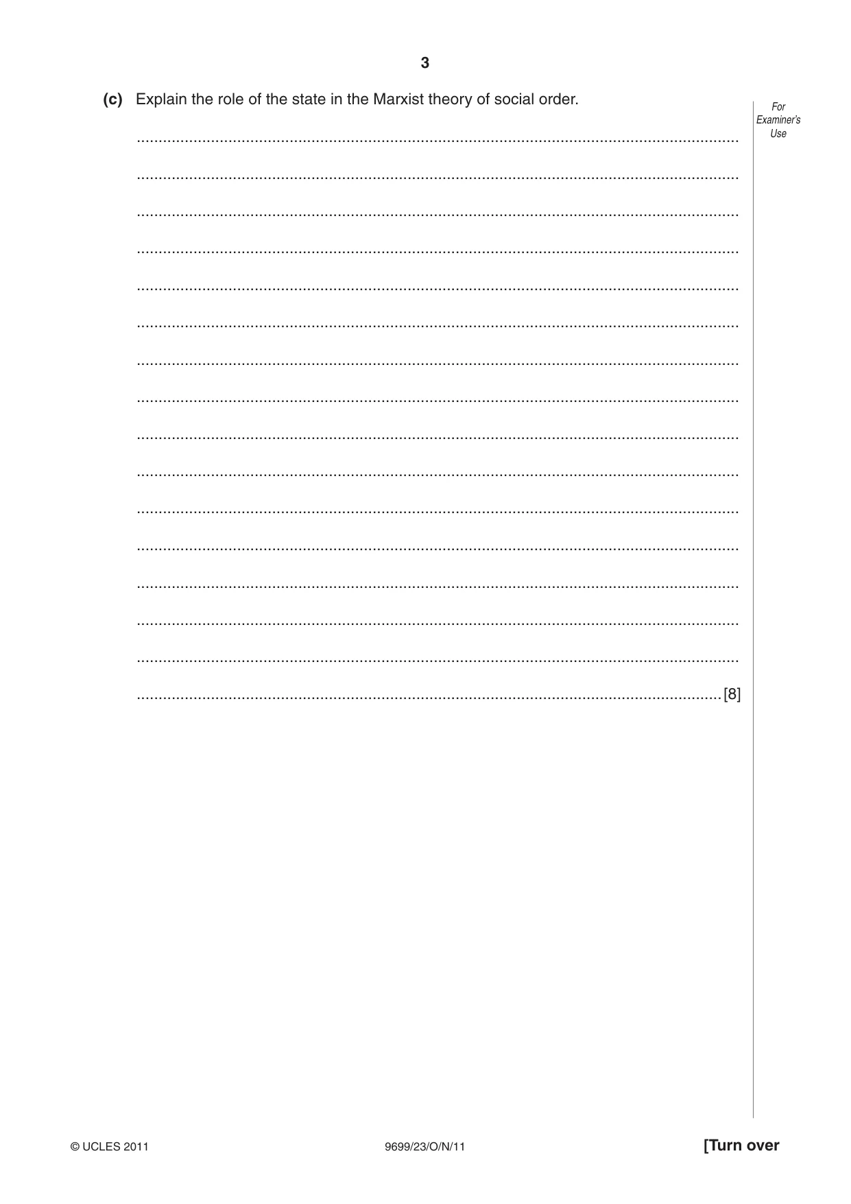 Cambridge A Level Sociology 9699 2011 Oct/Nov Paper 2 · Variant 3 question paper, page 3 of 12