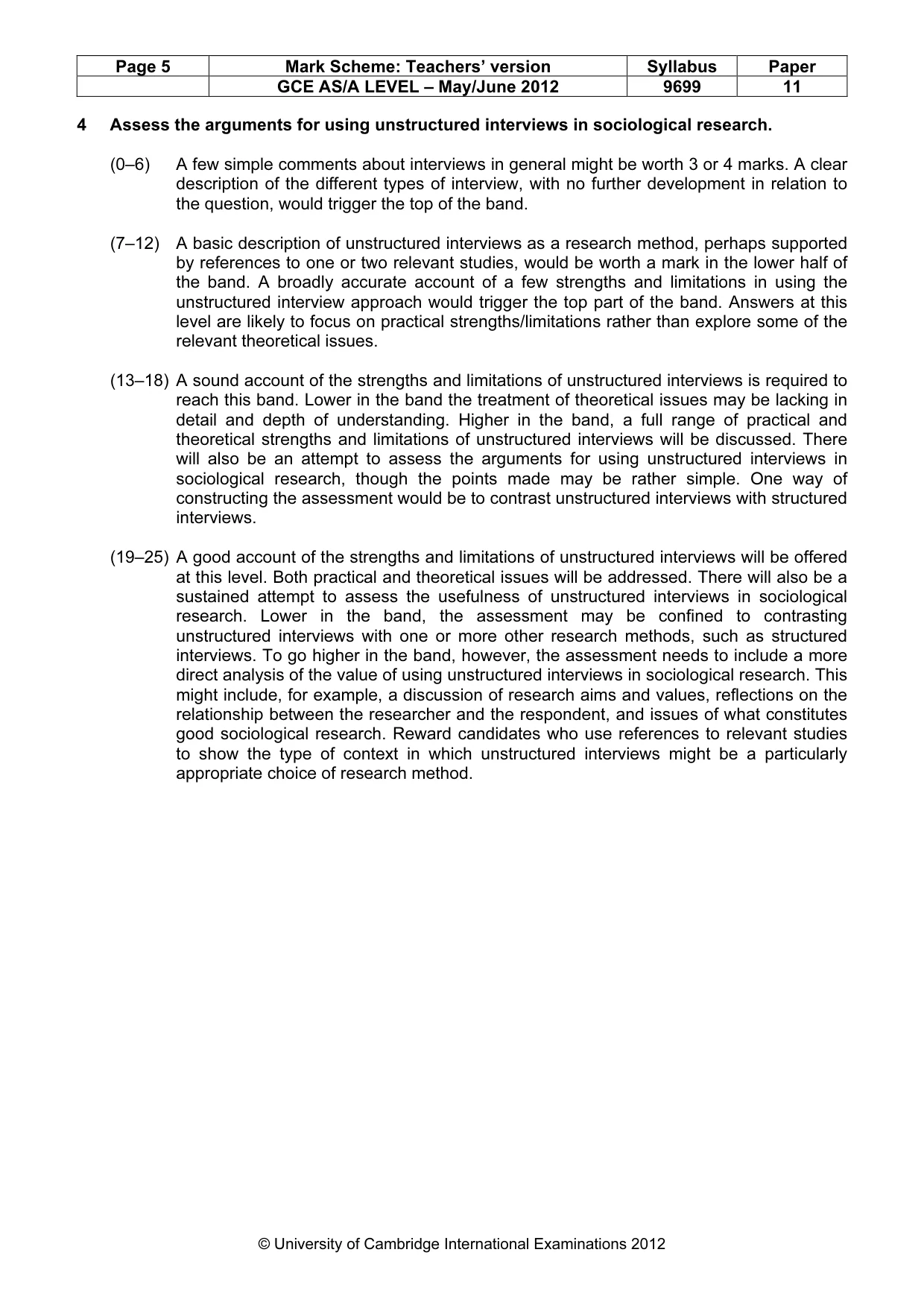 Mark scheme, page 5 of 7