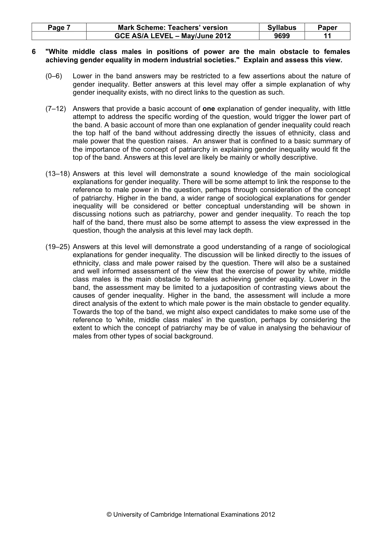 Mark scheme, page 7 of 7