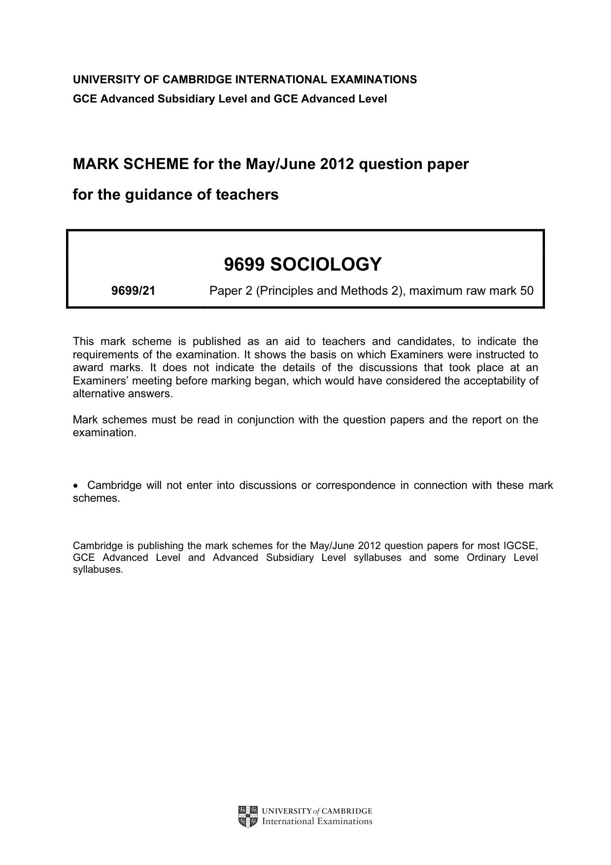 Mark scheme, page 1 of 7