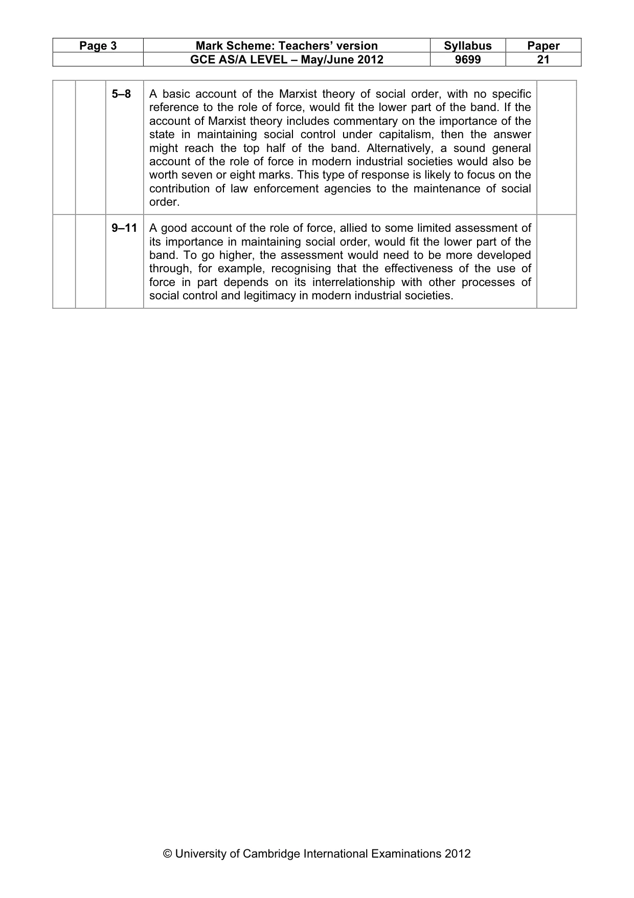Mark scheme, page 3 of 7