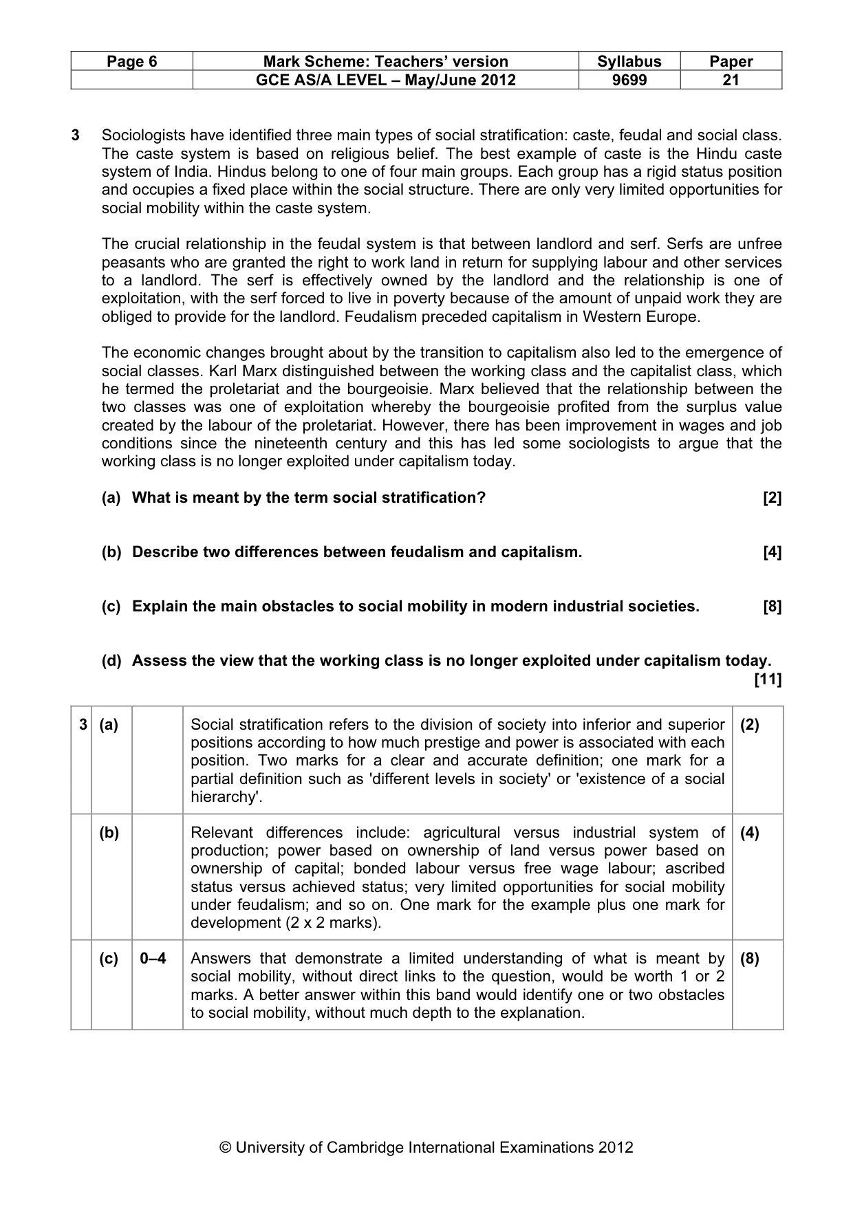 Mark scheme, page 6 of 7