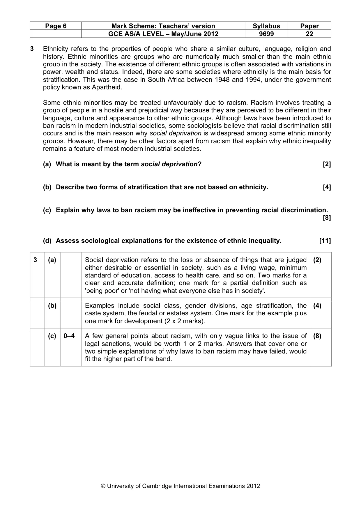 Mark scheme, page 6 of 7