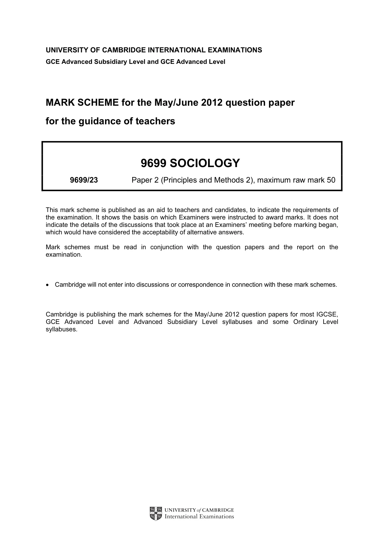 Mark scheme, page 1 of 7