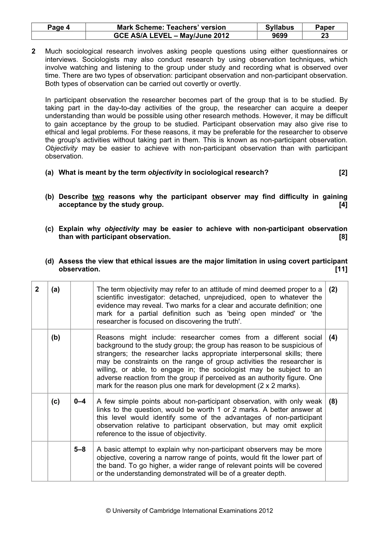 Mark scheme, page 4 of 7