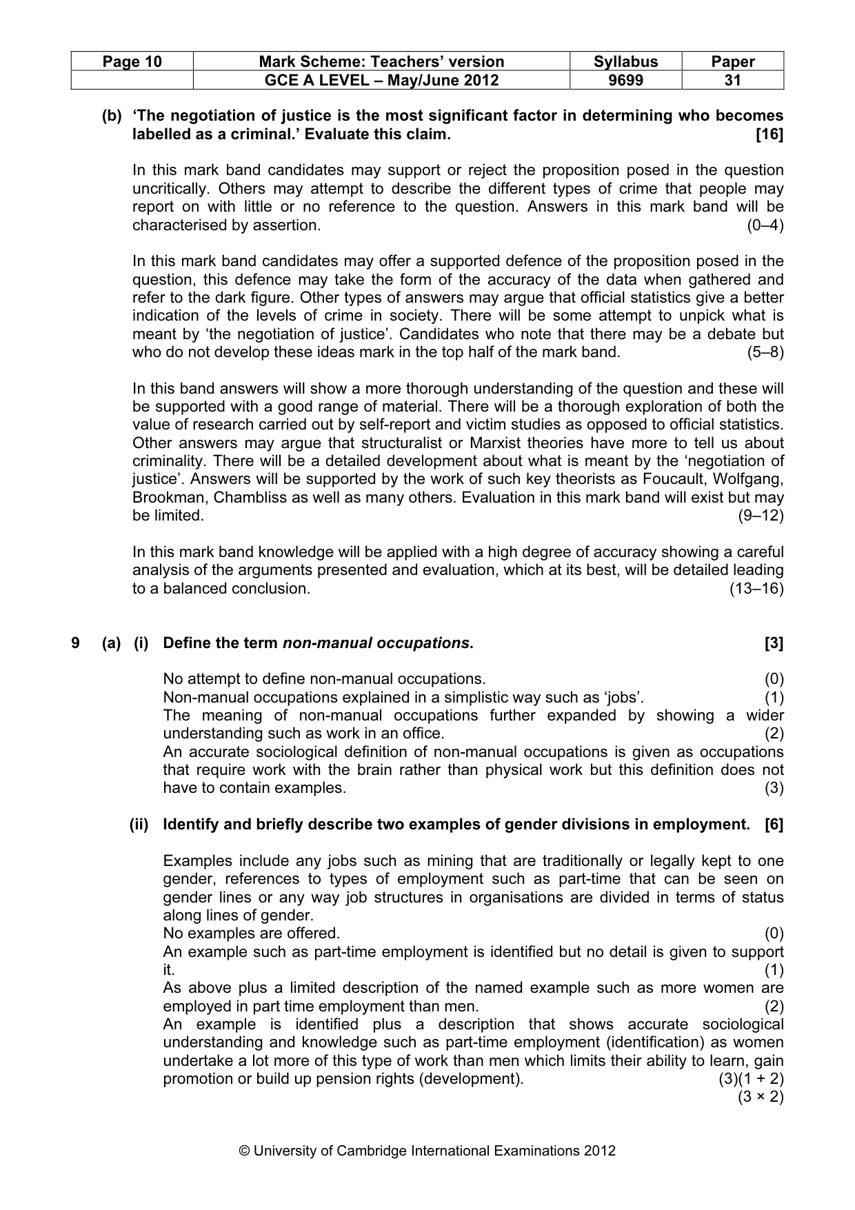 Mark scheme, page 10 of 14