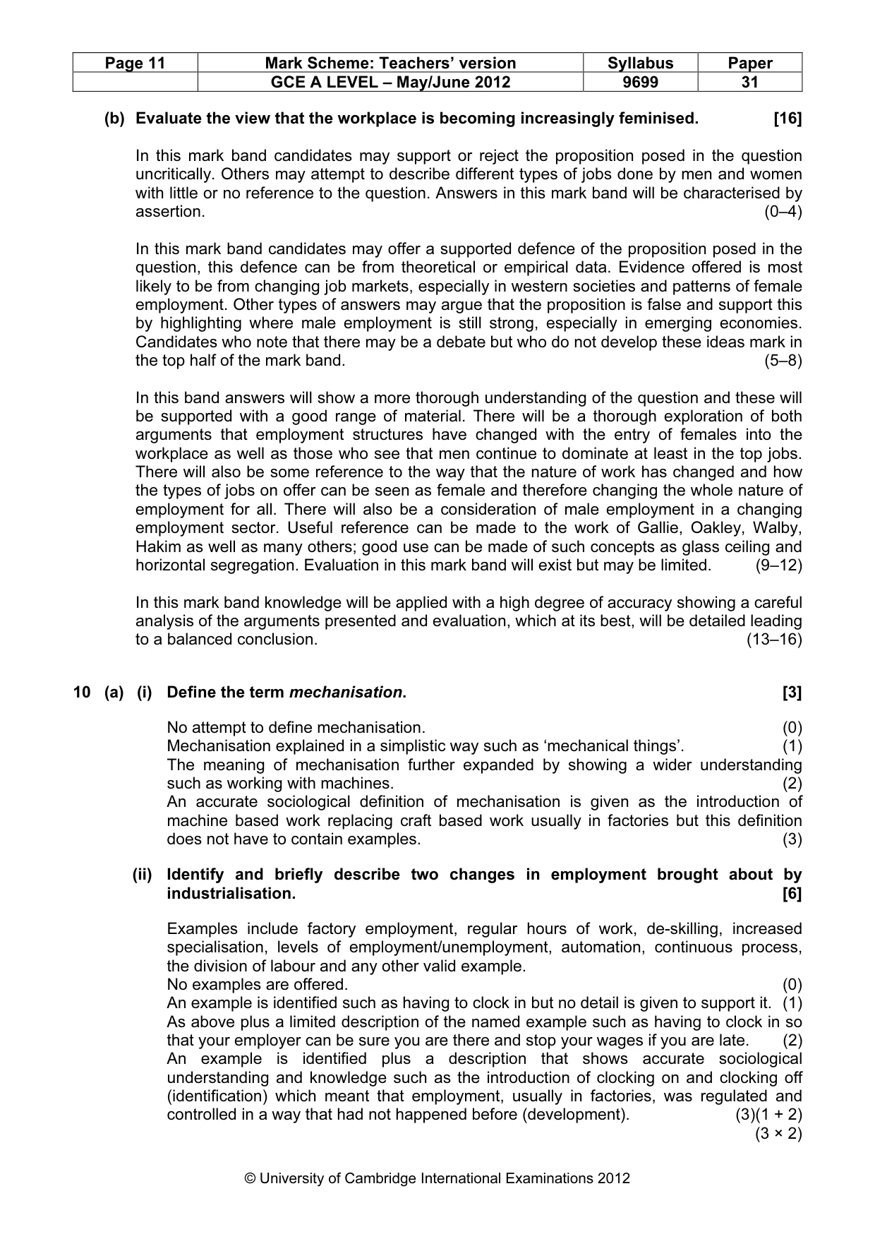 Mark scheme, page 11 of 14