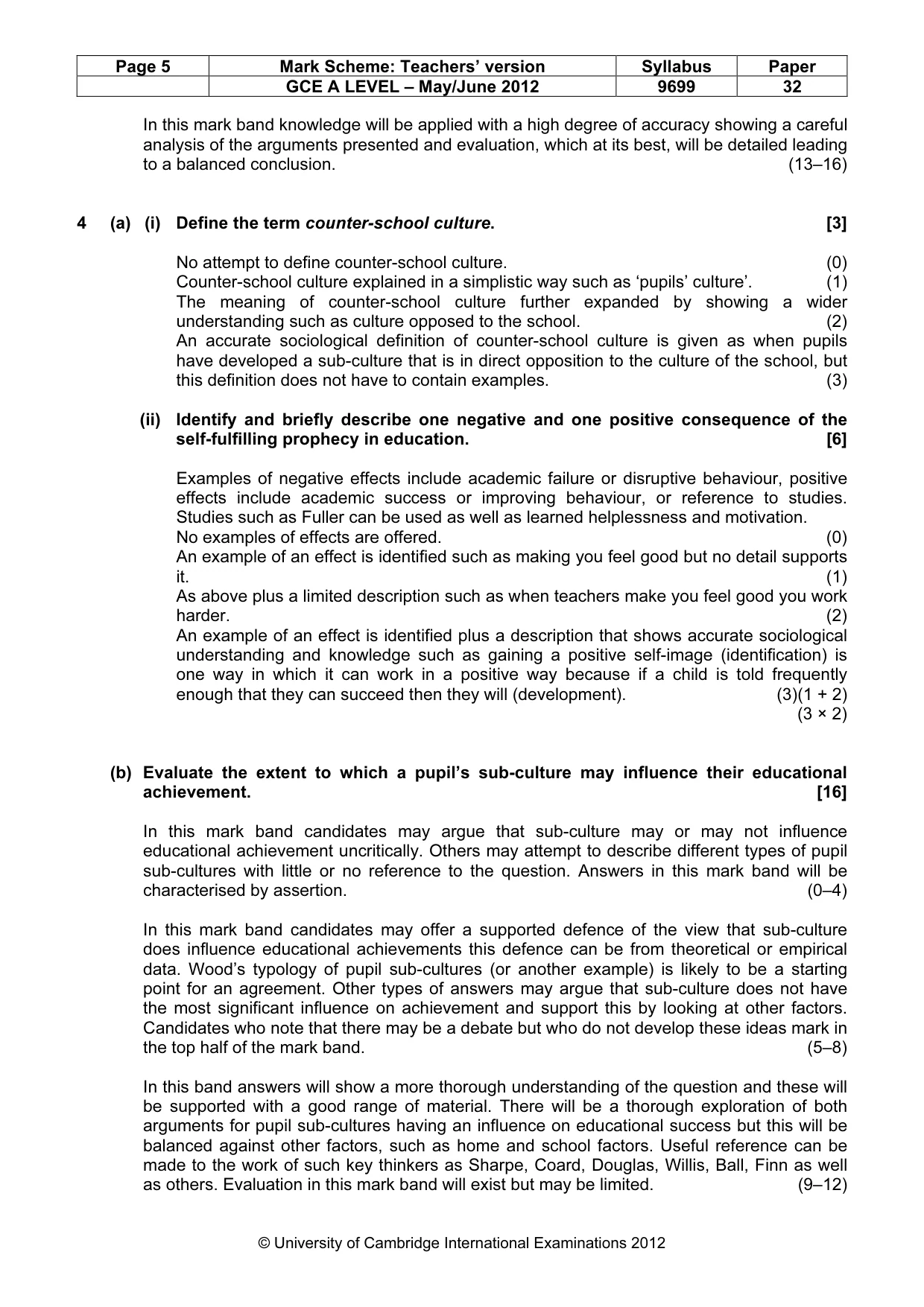 Mark scheme, page 5 of 14