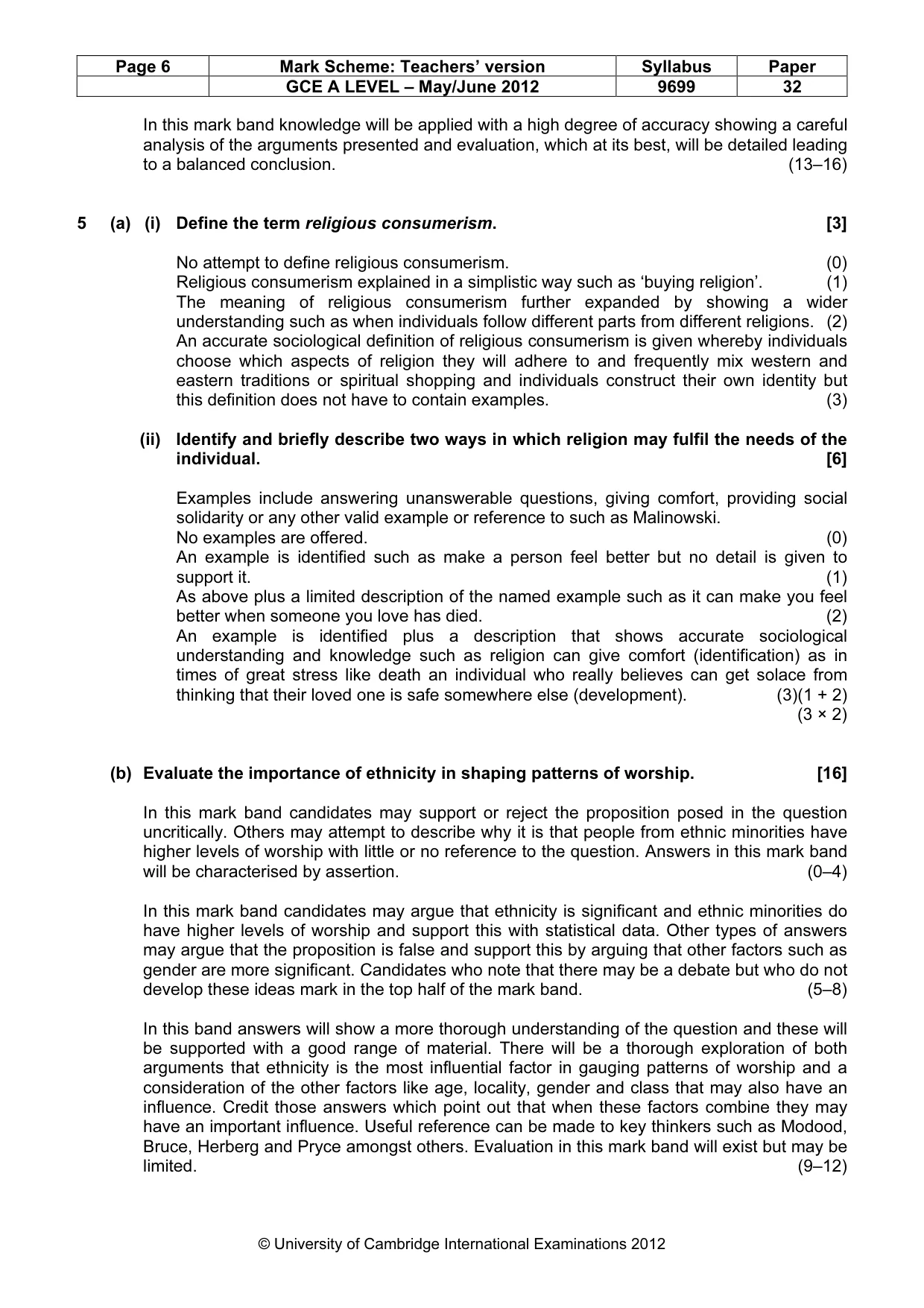 Mark scheme, page 6 of 14
