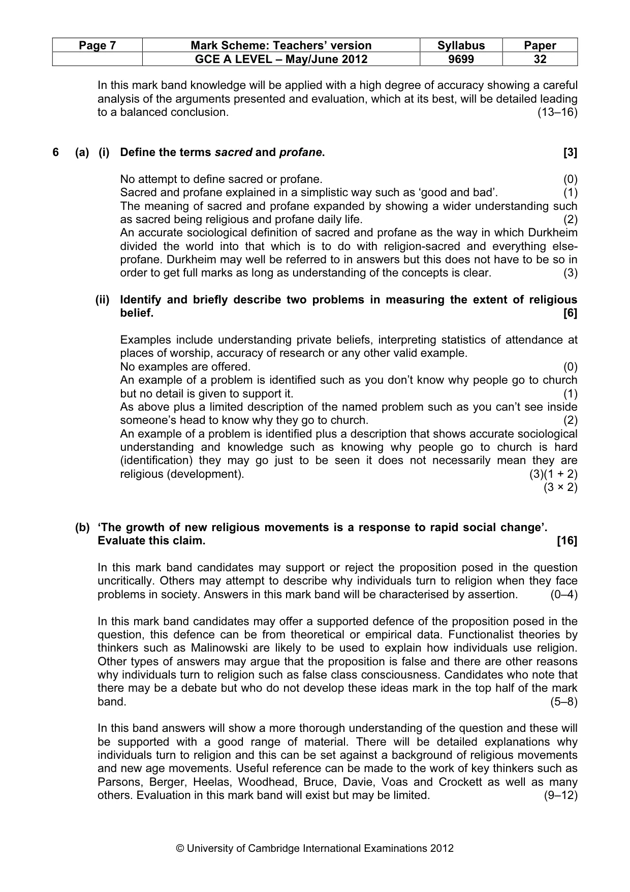 Mark scheme, page 7 of 14