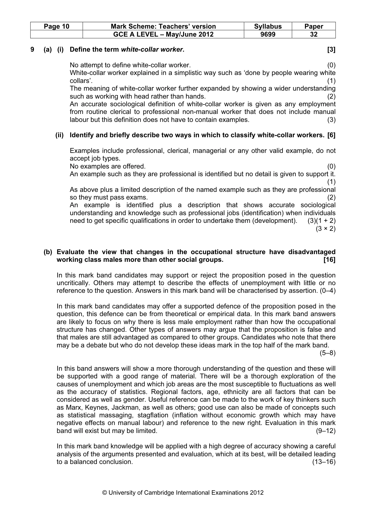 Mark scheme, page 10 of 14