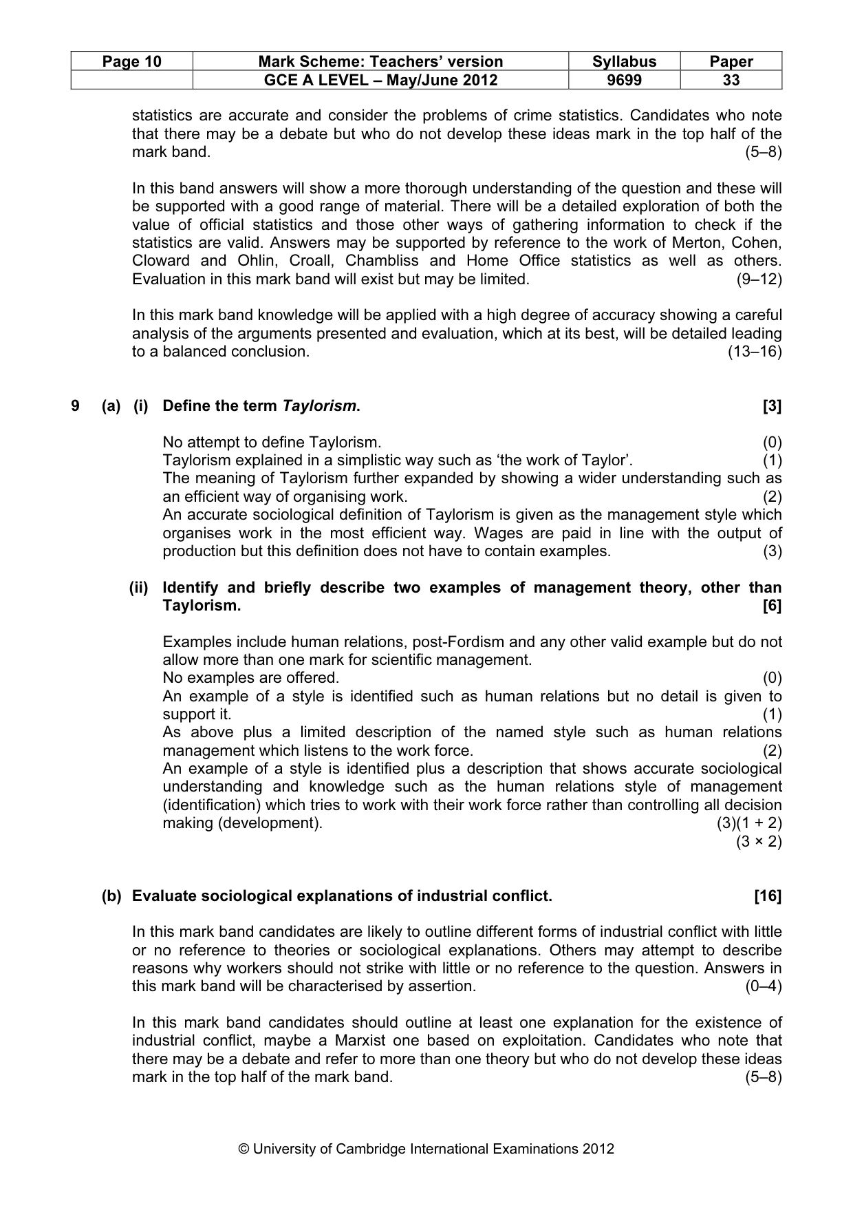 Mark scheme, page 10 of 14