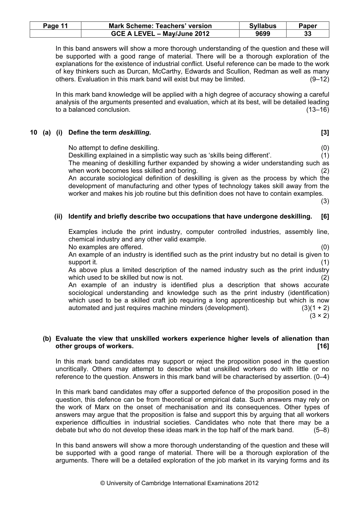 Mark scheme, page 11 of 14