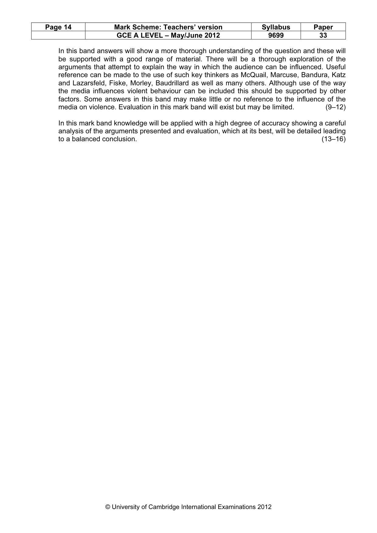 Mark scheme, page 14 of 14