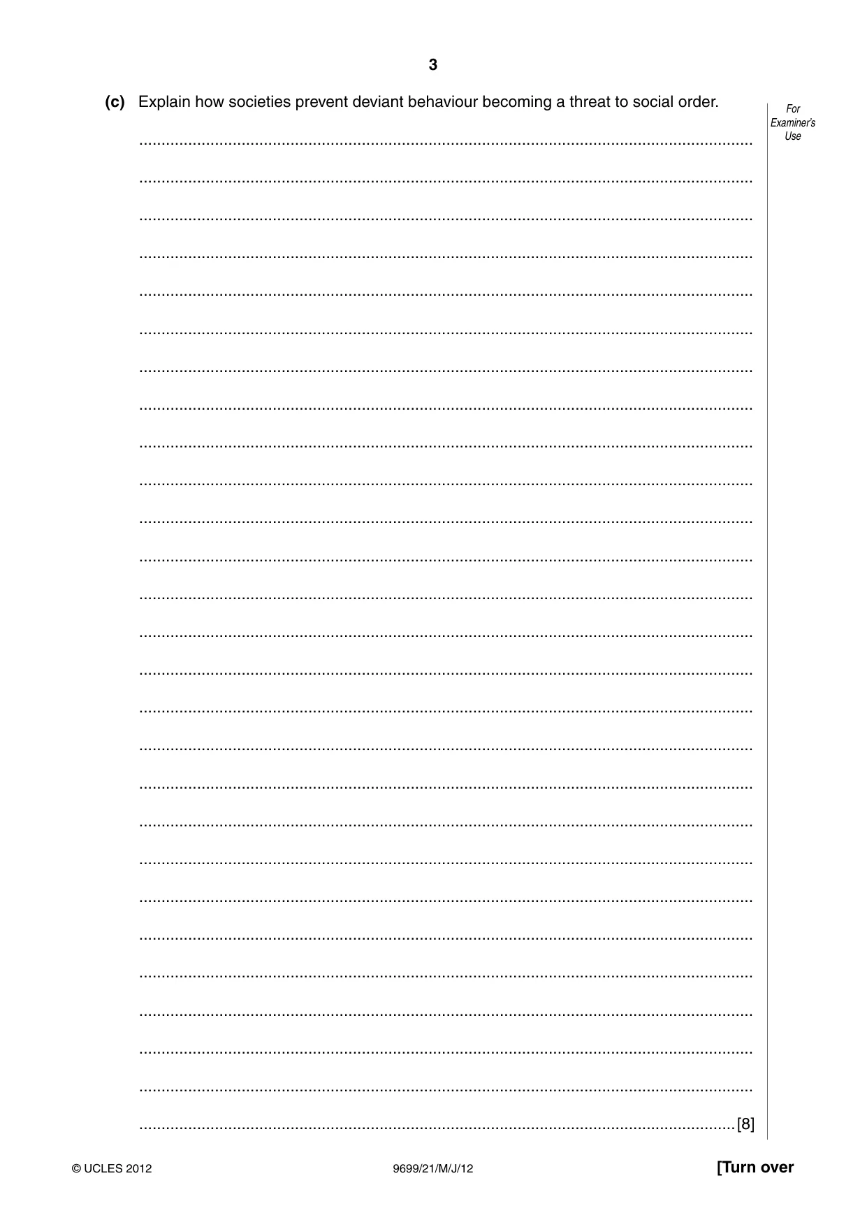 Cambridge A Level Sociology 9699 2012 May/June Paper 2 · Variant 1 question paper, page 3 of 16