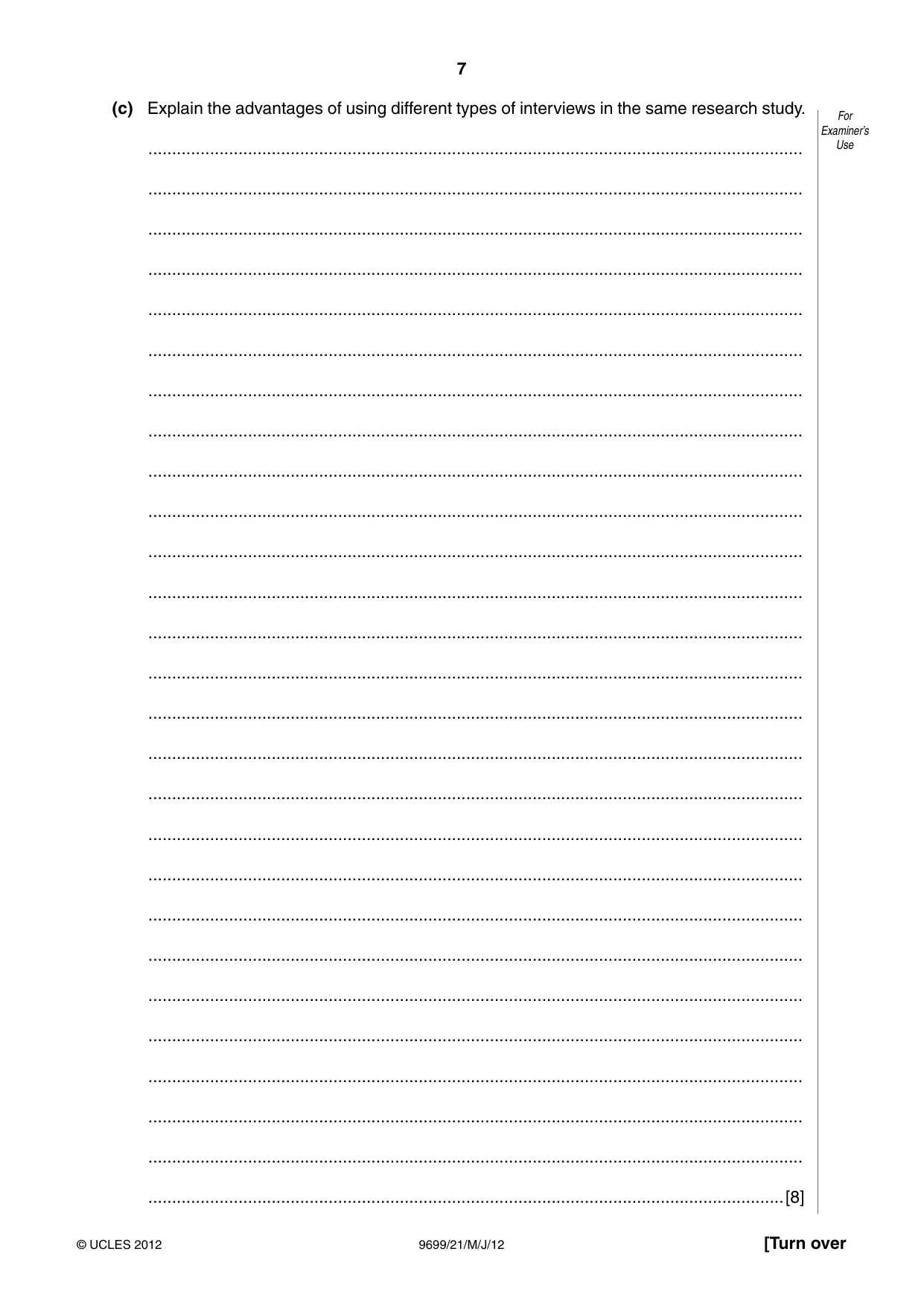 Cambridge A Level Sociology 9699 2012 May/June Paper 2 · Variant 1 question paper, page 7 of 16